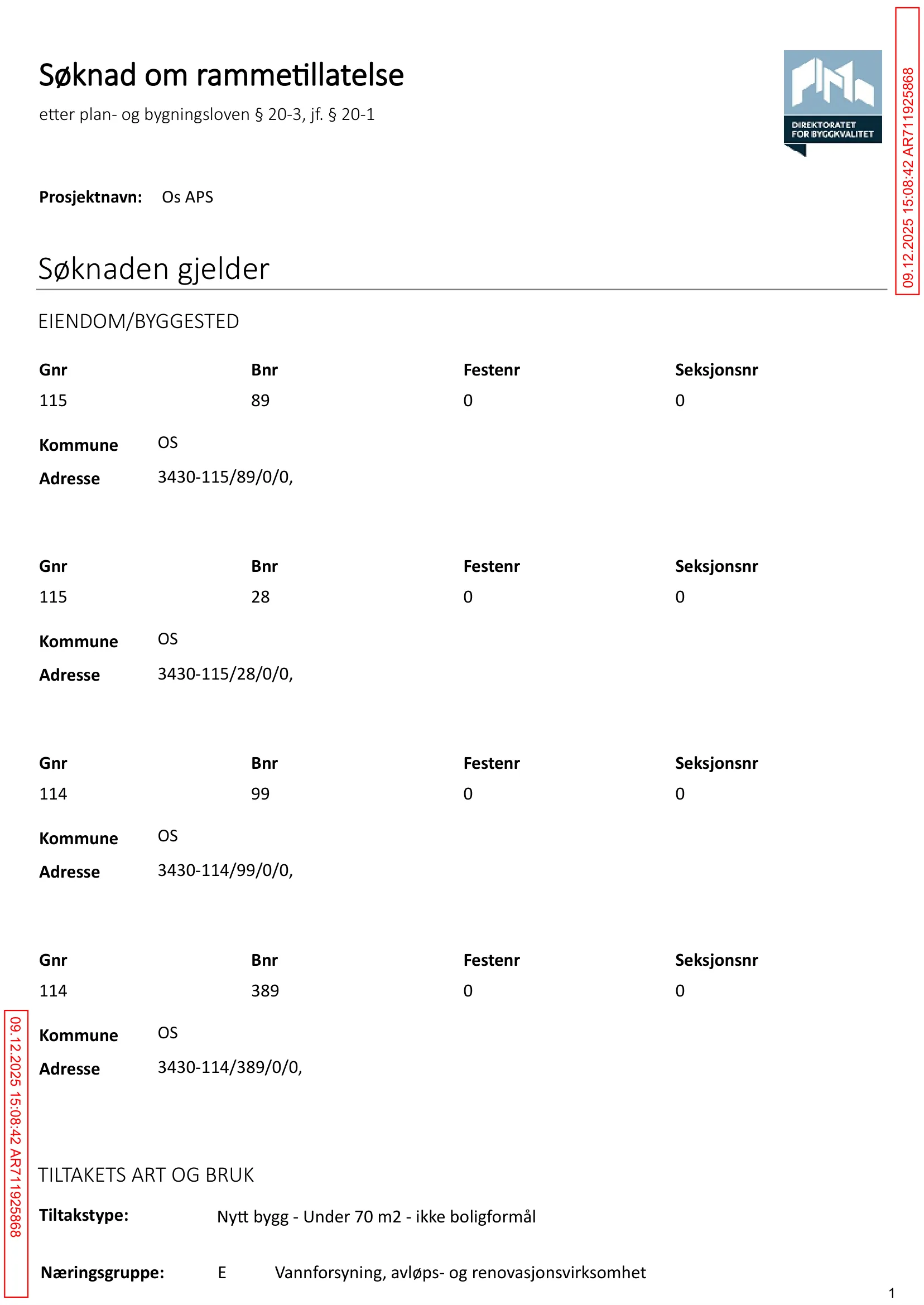 Søknad om rammetillatelse