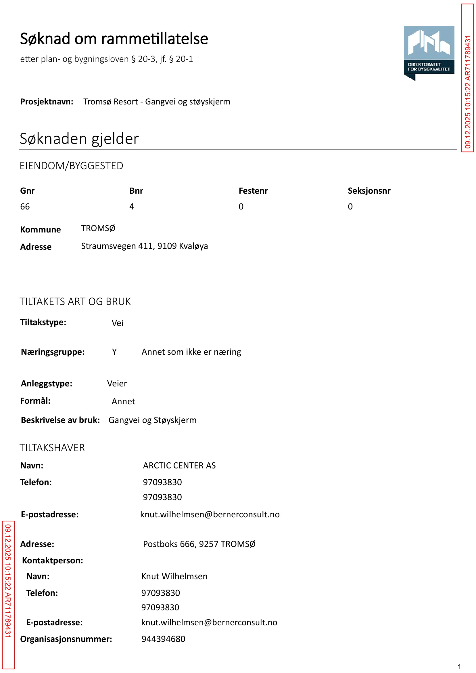 Søknad om rammetillatelse