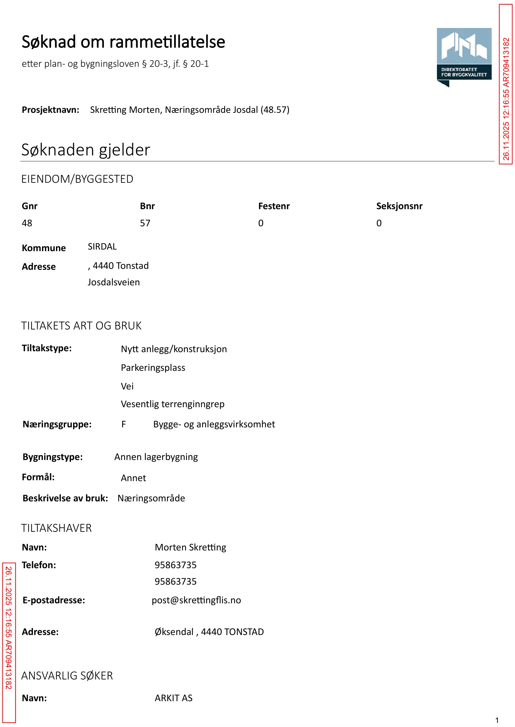 Søknad om rammetillatelse