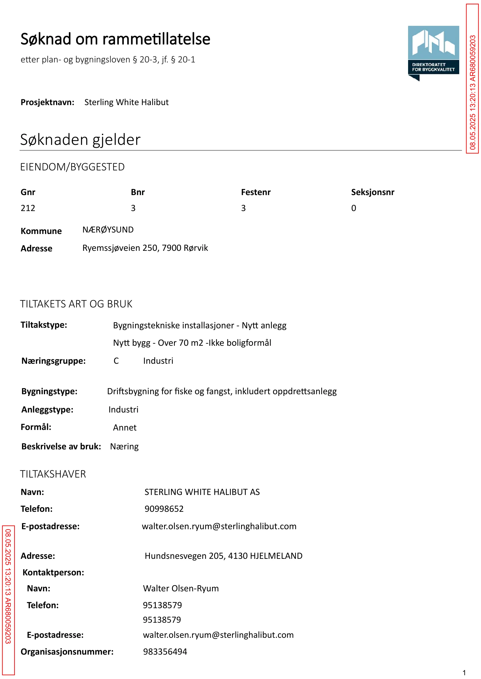 Søknad om rammetillatelse