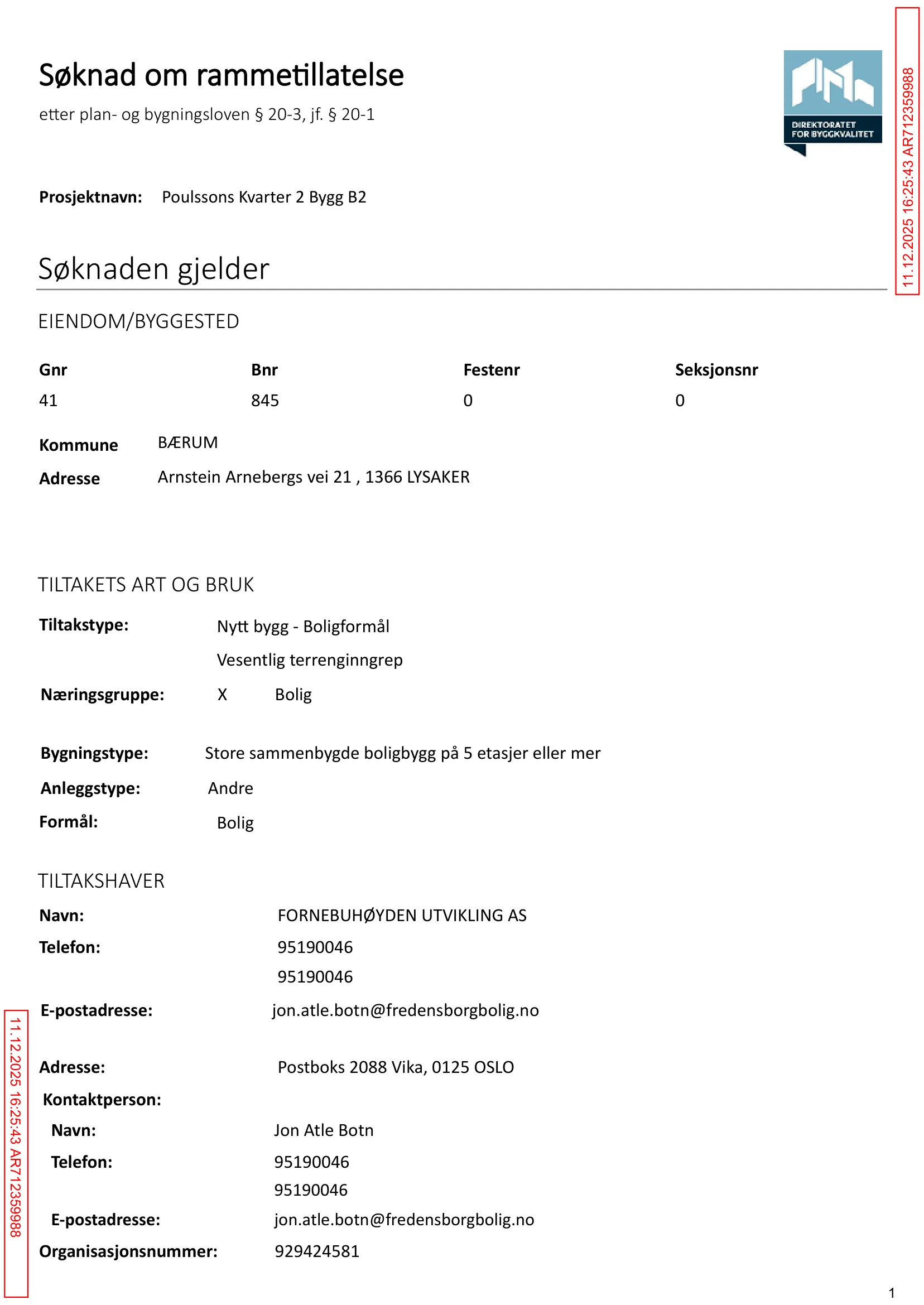 Søknad om rammetillatelse