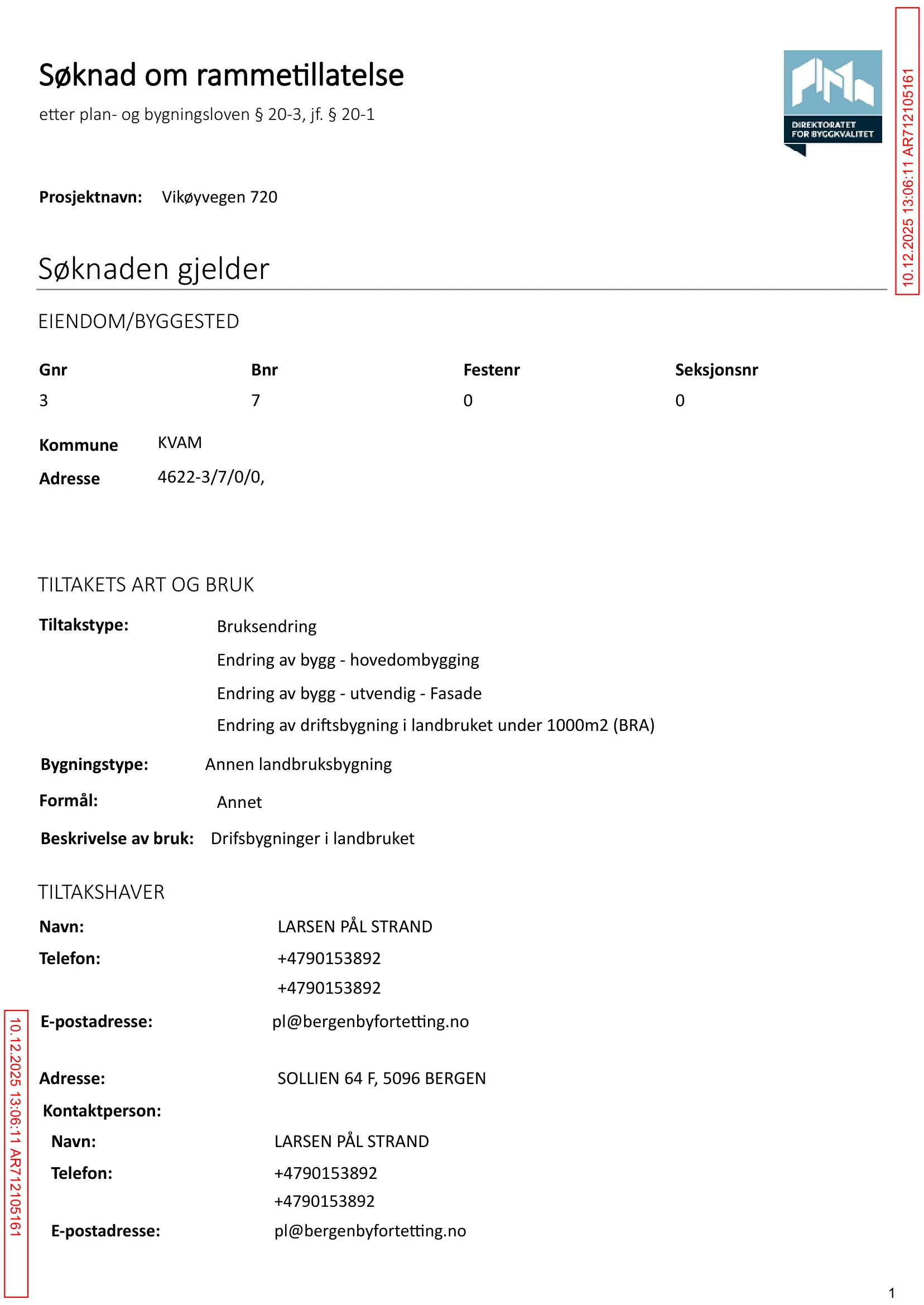Søknad om rammetillatelse