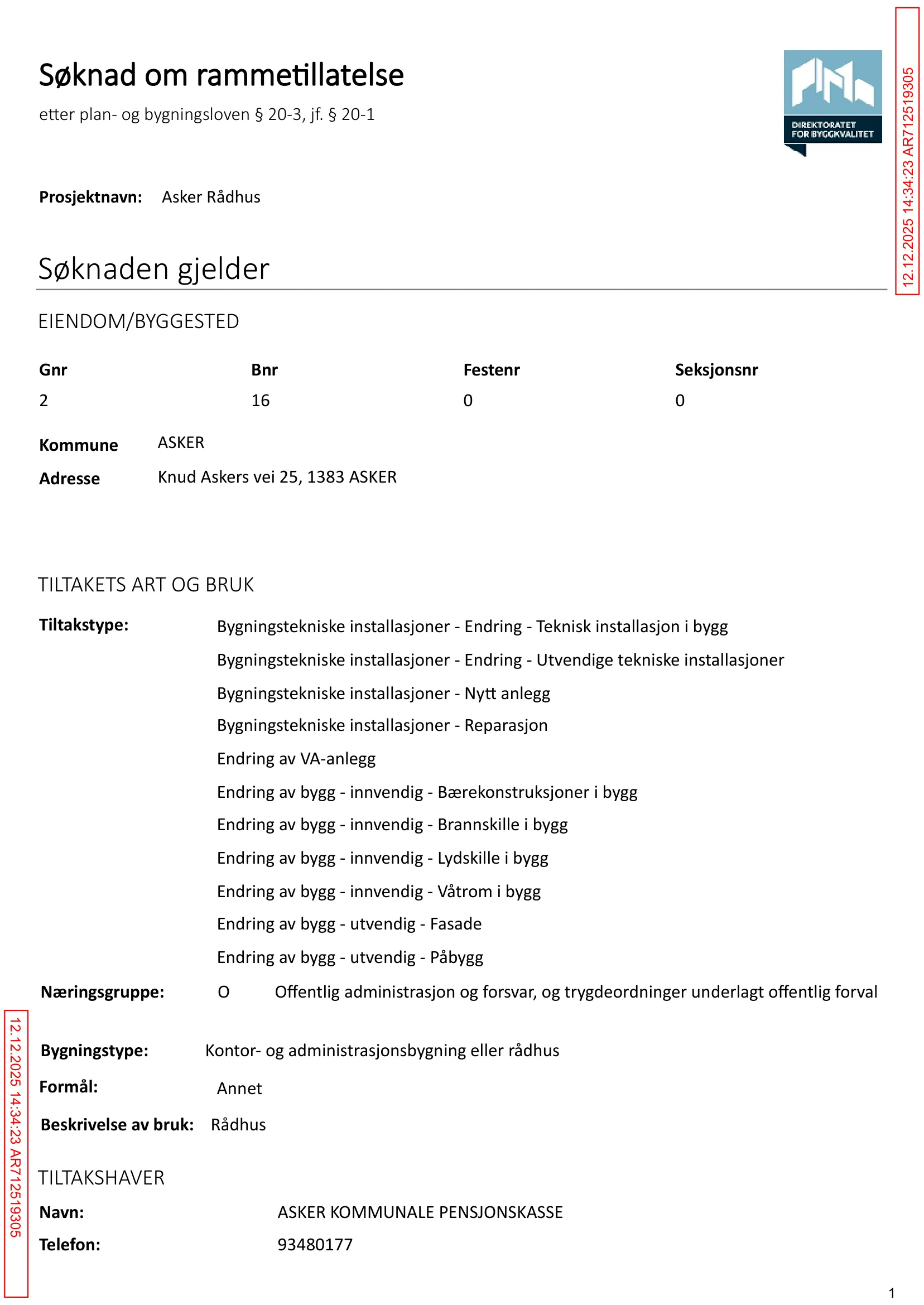 Søknad om rammetillatelse