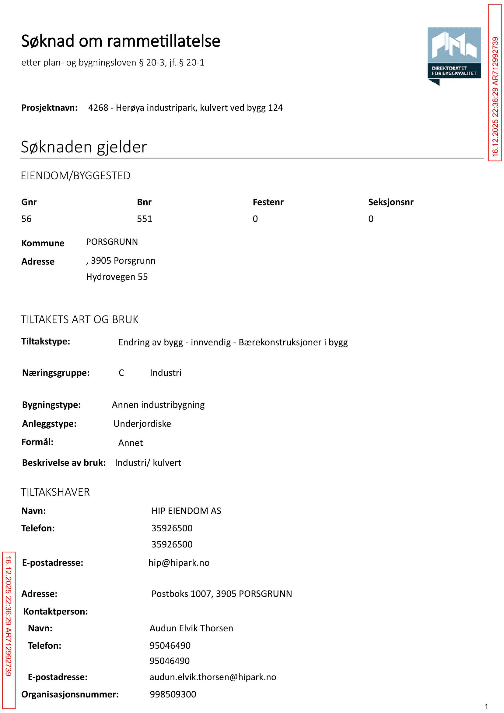 Søknad om rammetillatelse