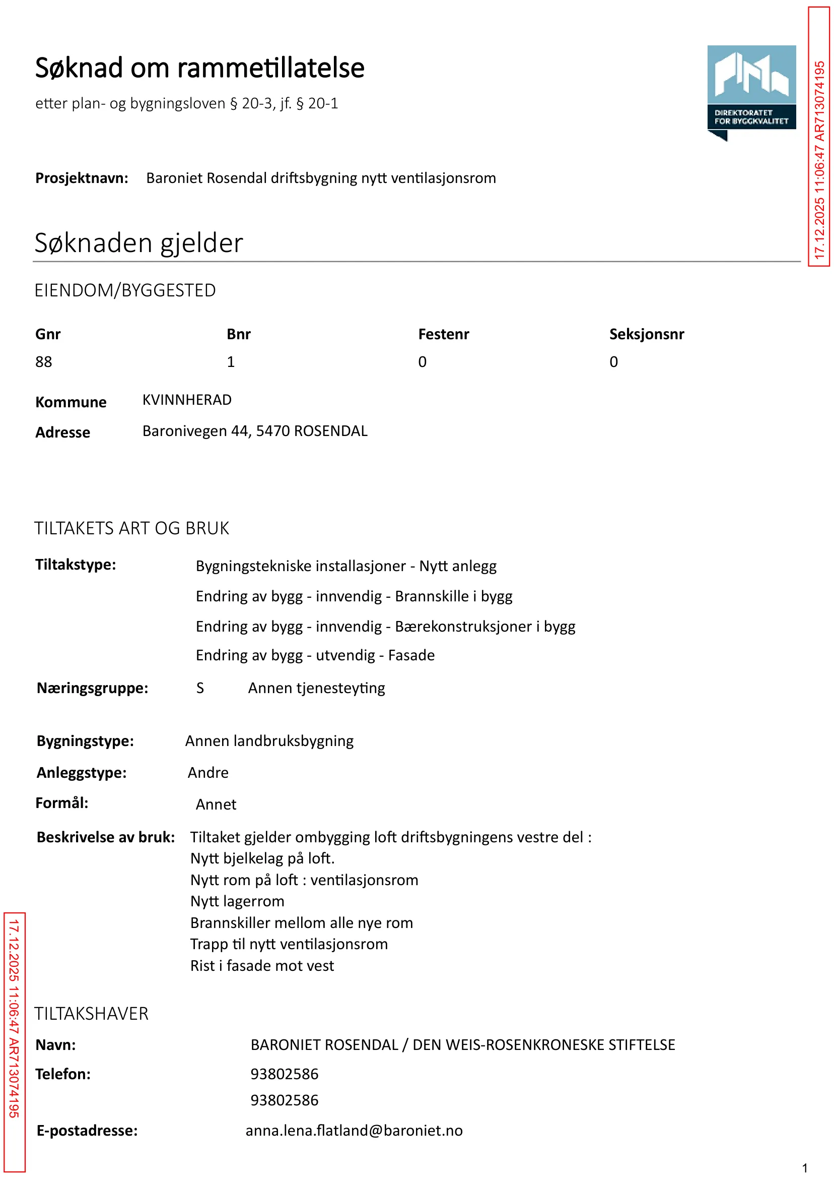 Søknad om rammetillatelse