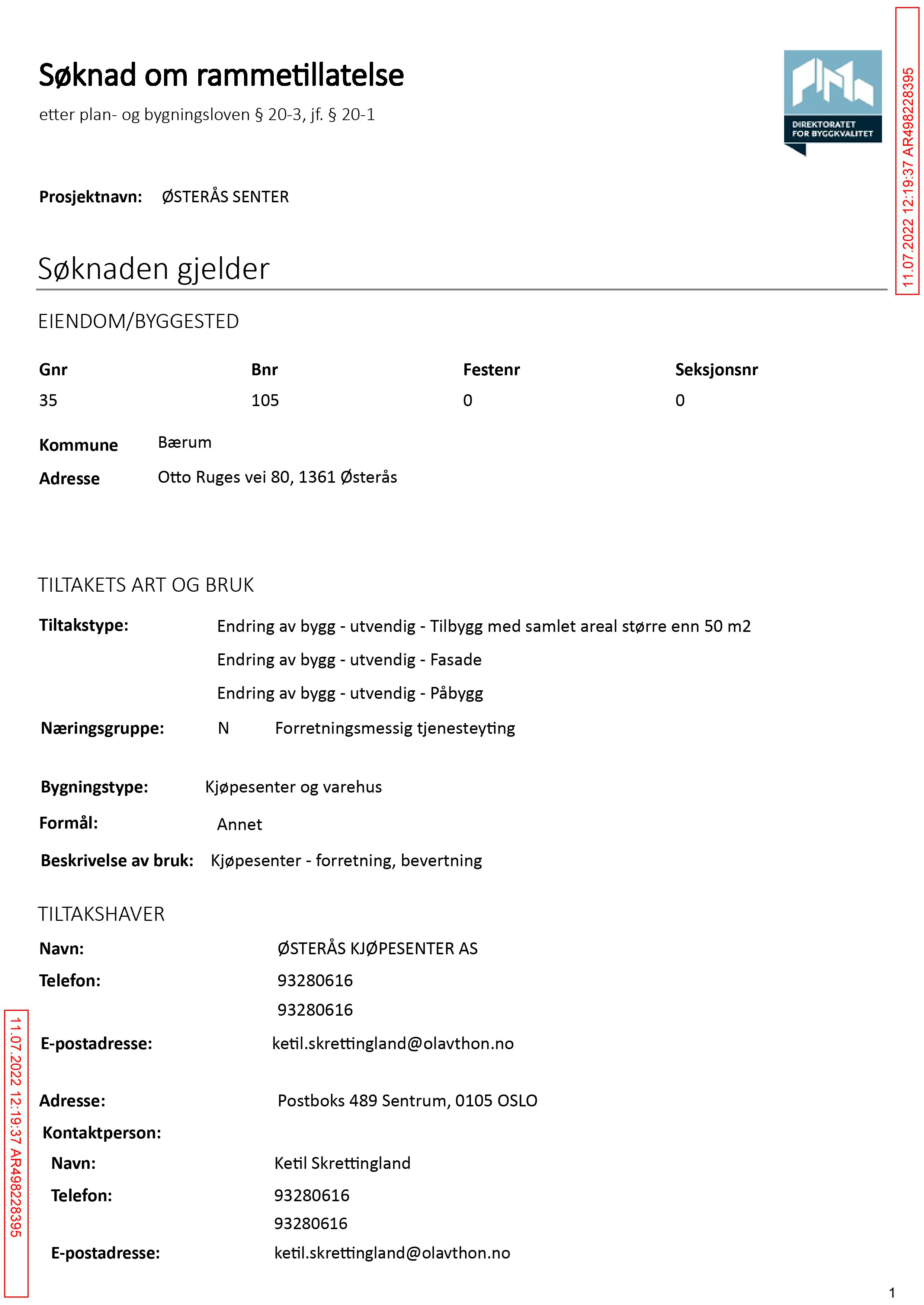 Søknad om rammetillatelse
