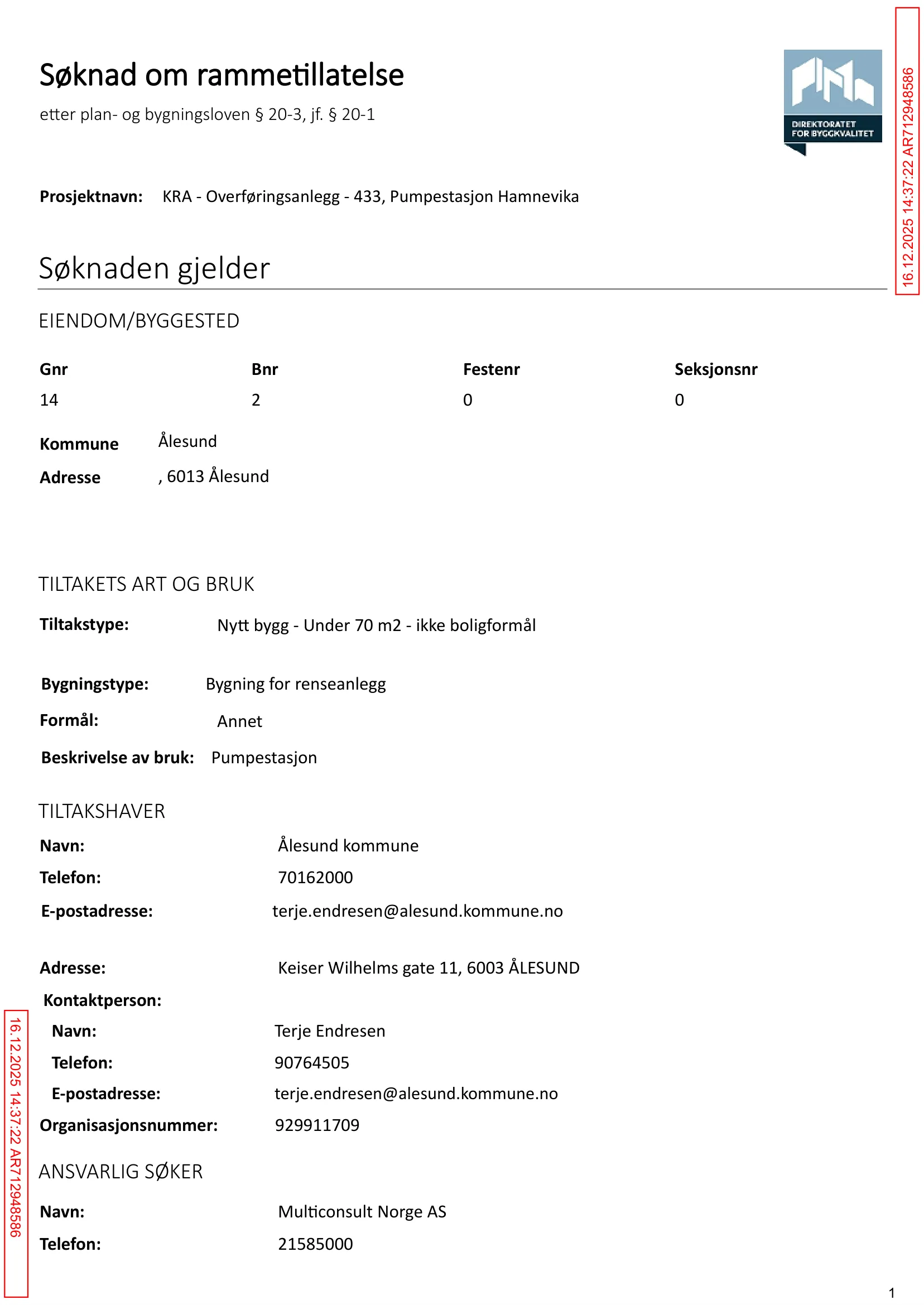 Søknad om rammetillatelse