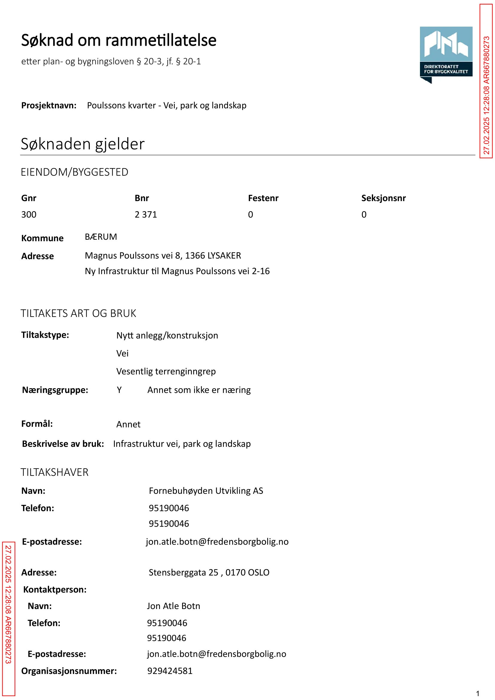 Søknad om rammetillatelse