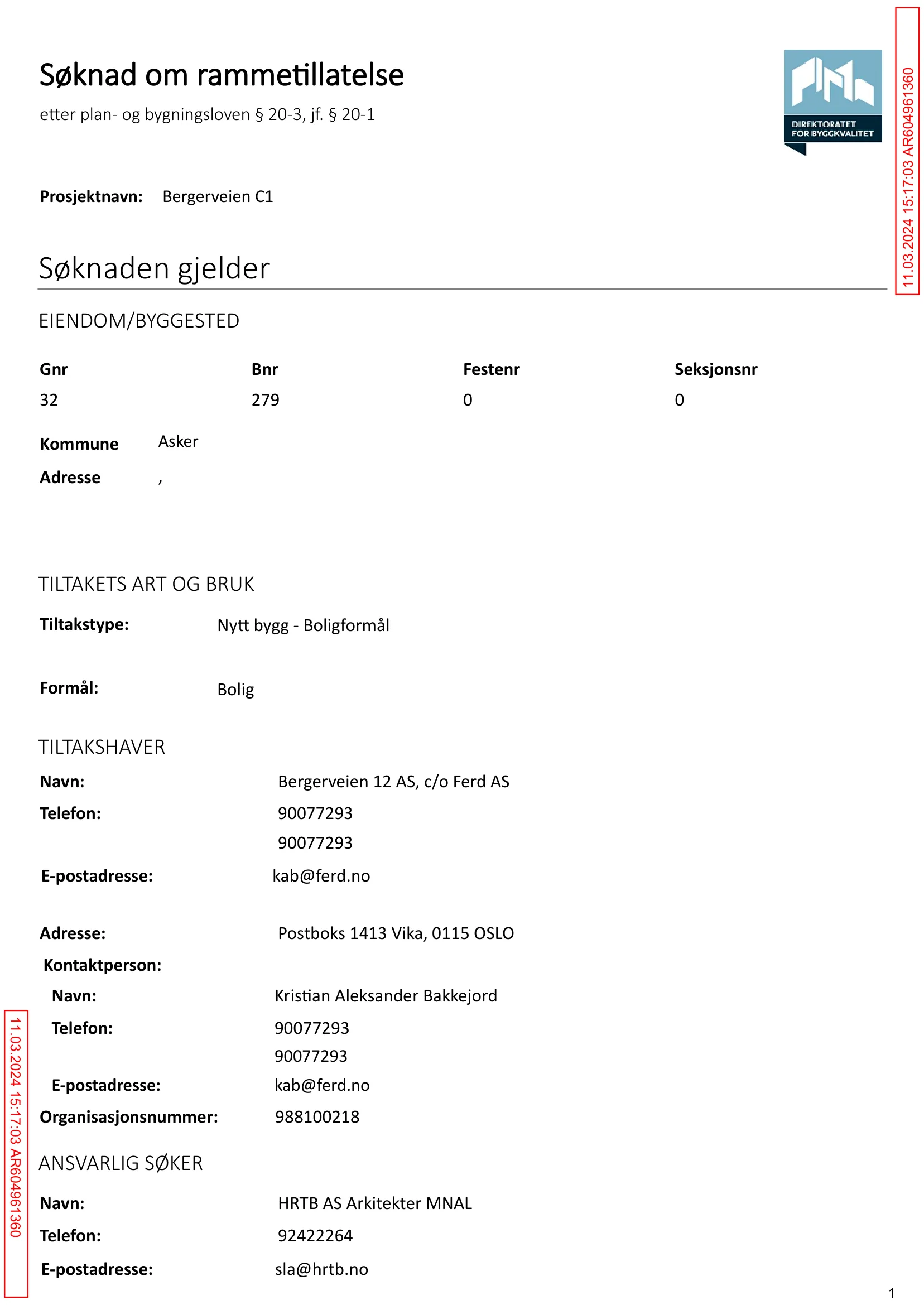 Søknad om rammetillatelse