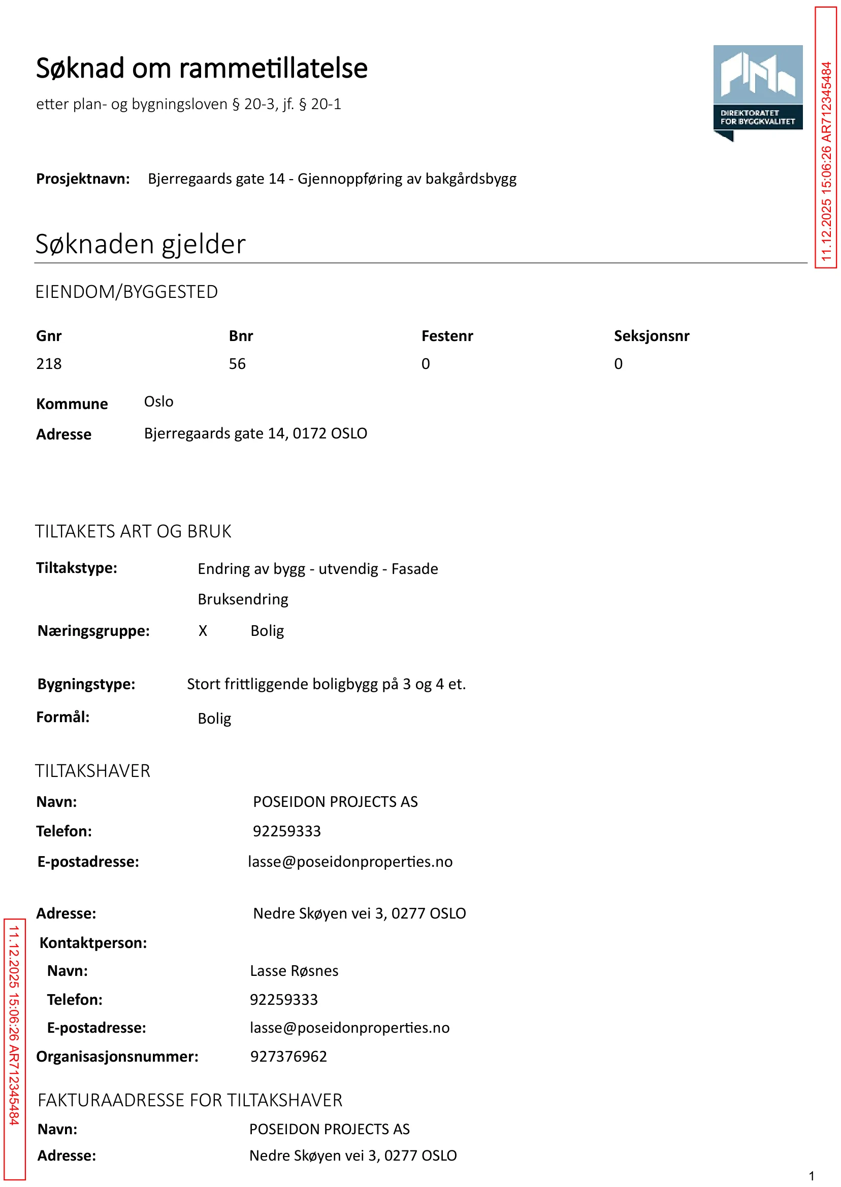 Søknad om rammetillatelse
