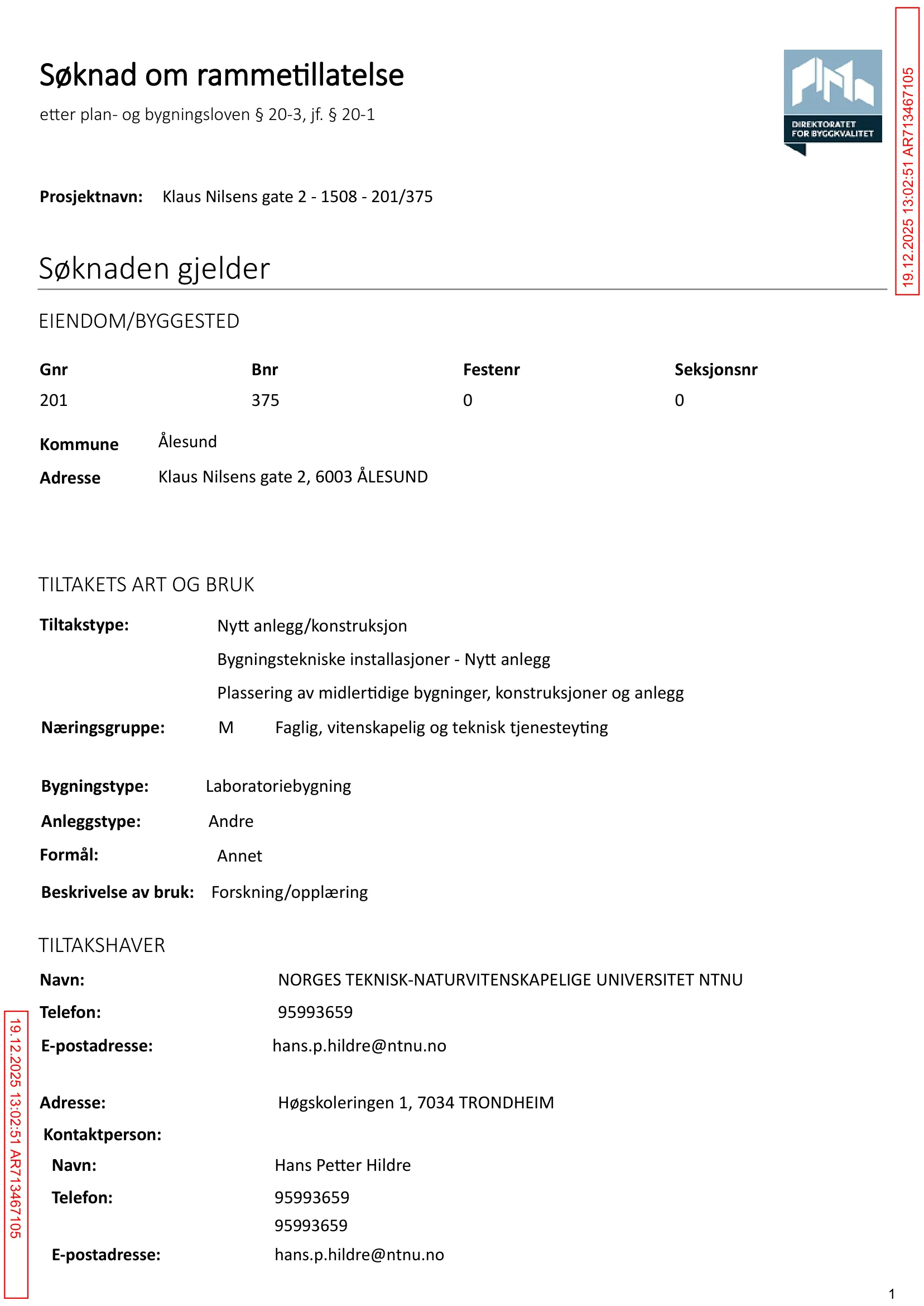Søknad om rammetillatelse