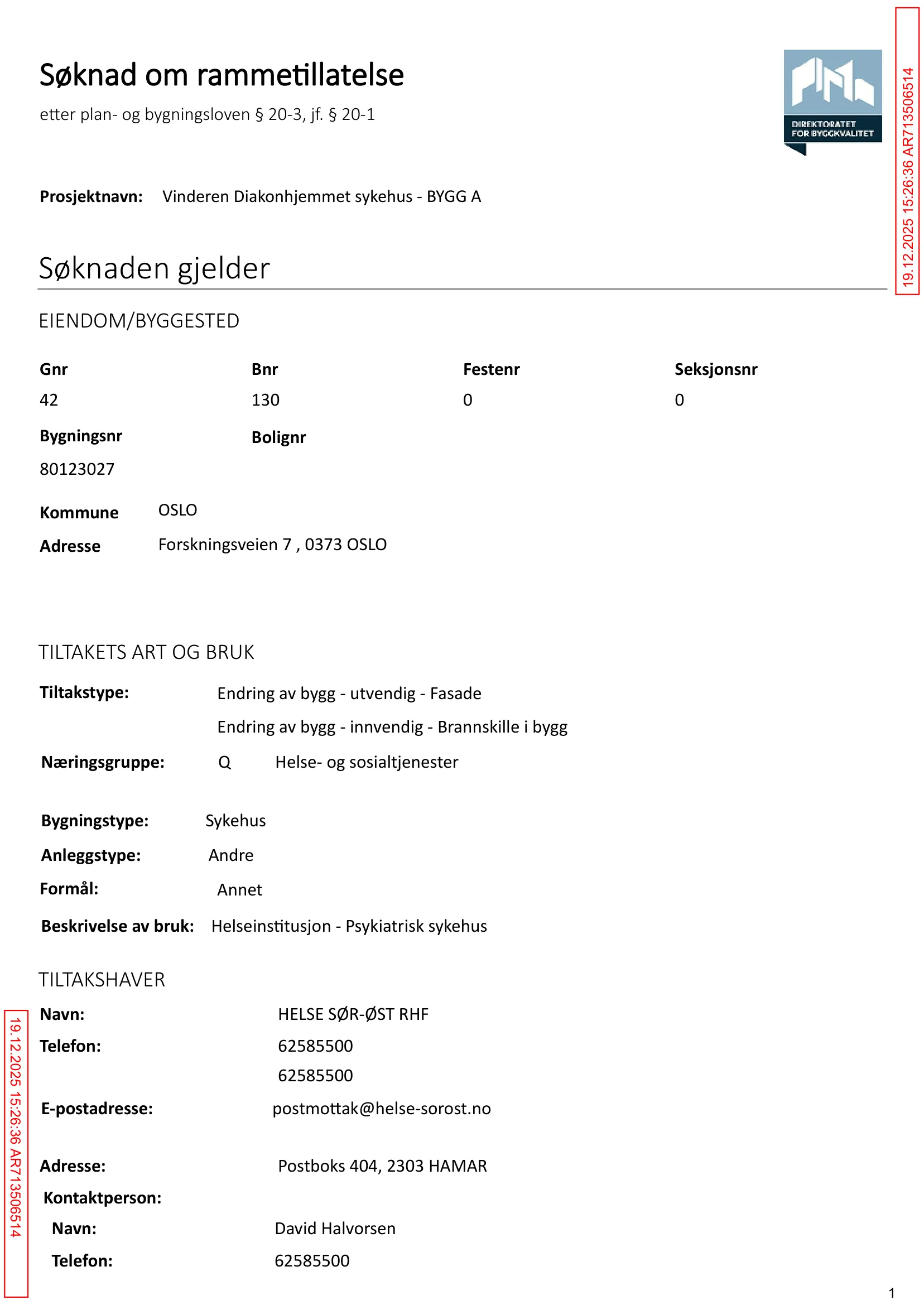 Søknad om rammetillatelse