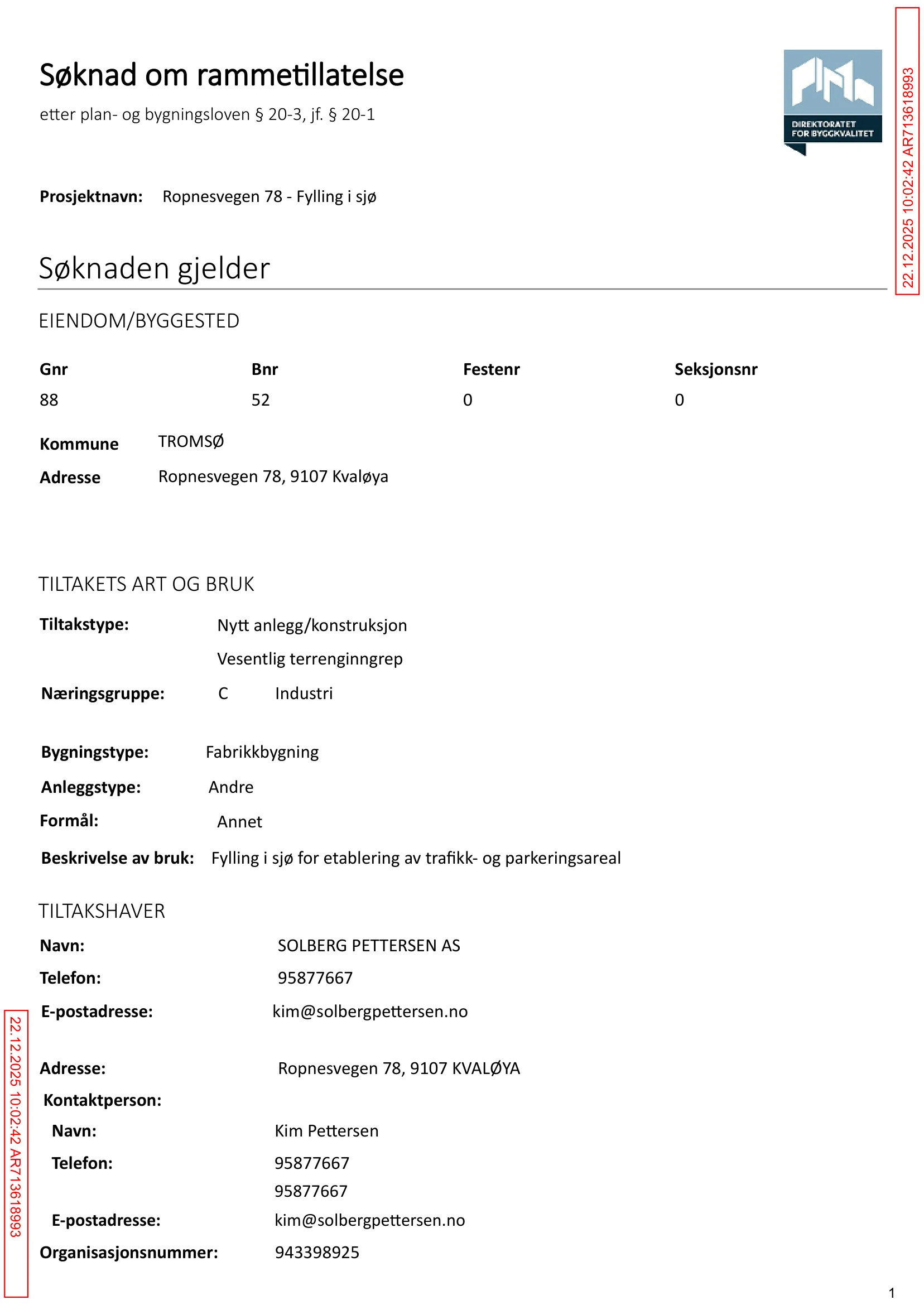 Søknad om rammetillatelse