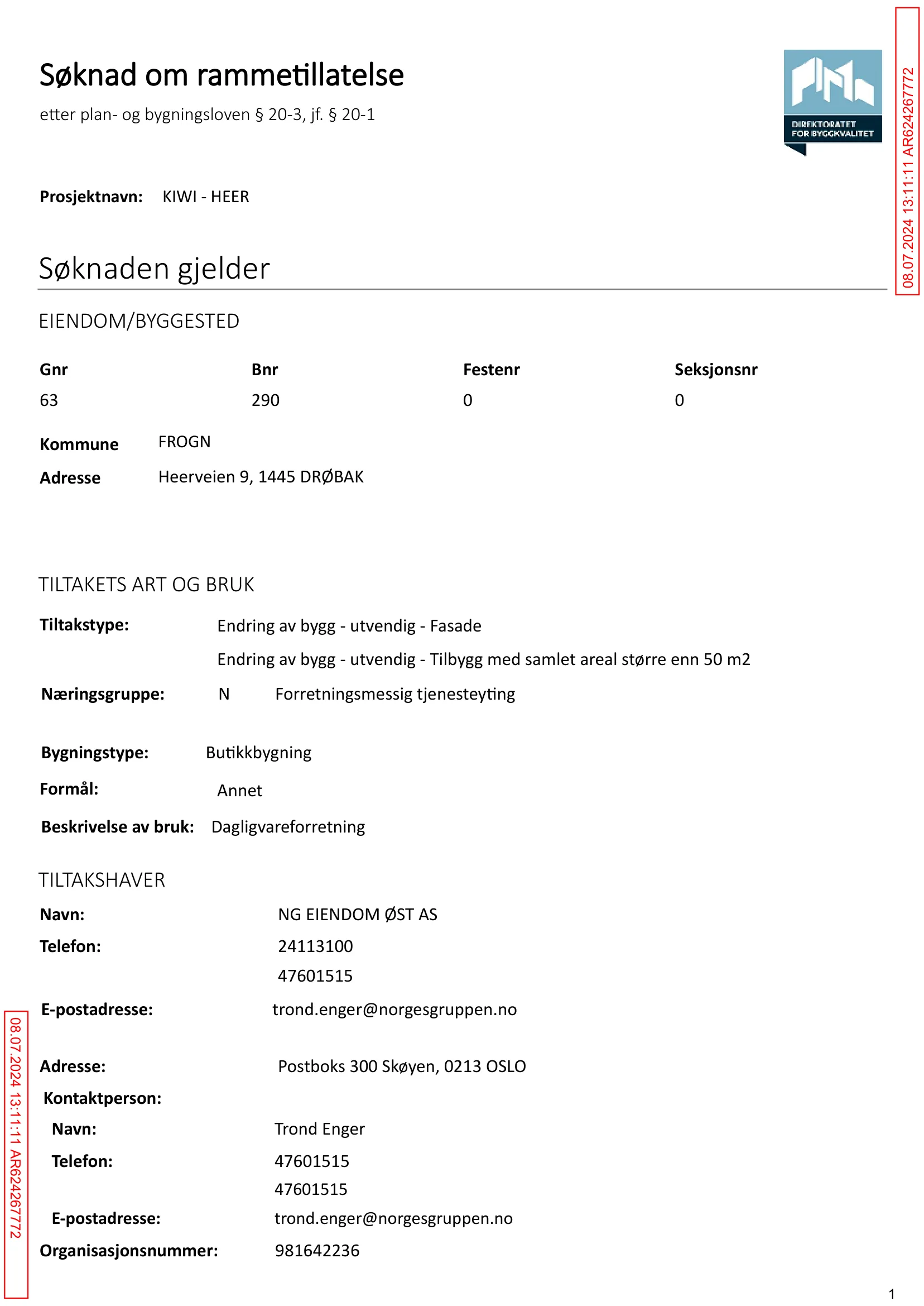 Søknad om rammetillatelse