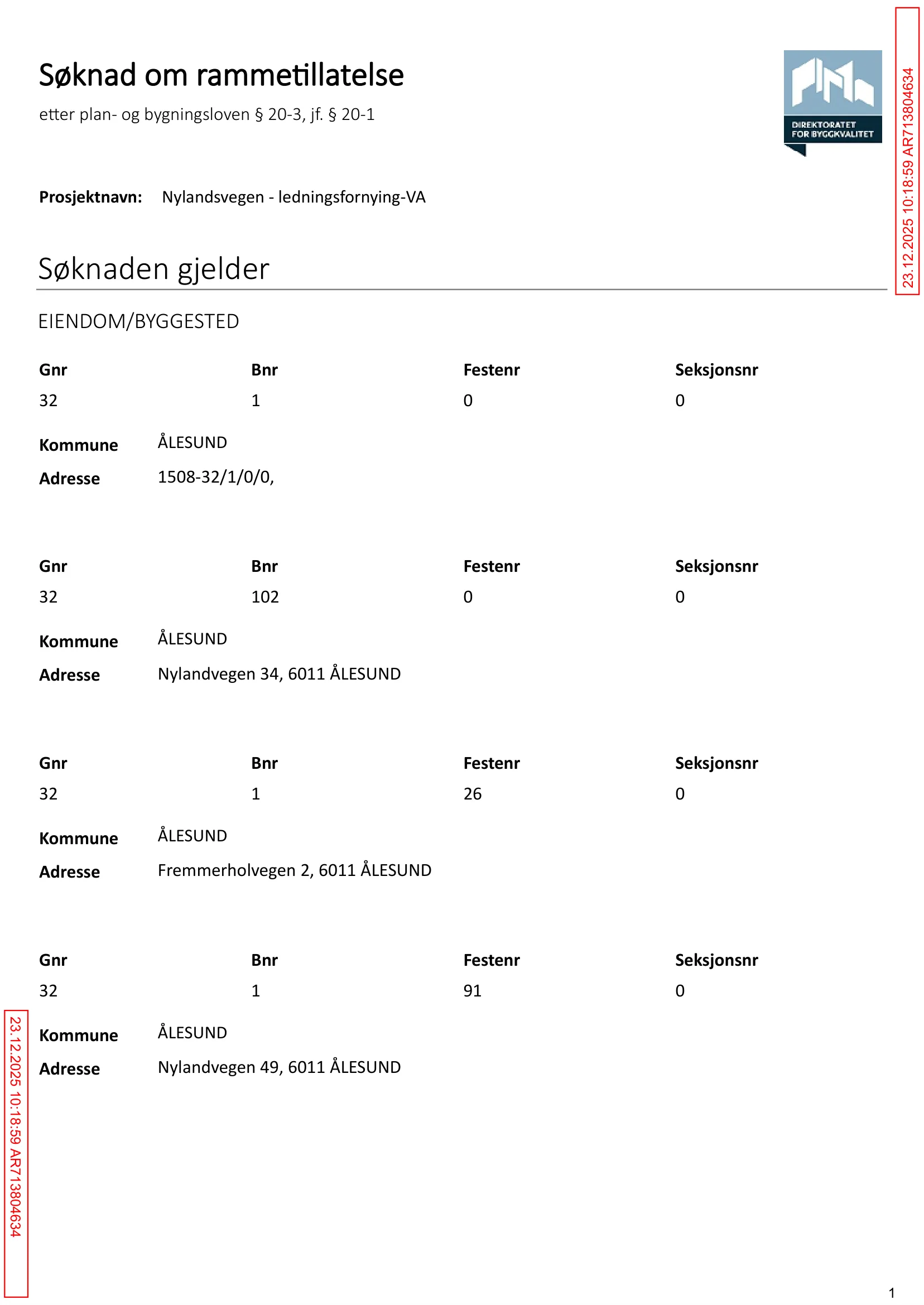 Søknad om rammetillatelse