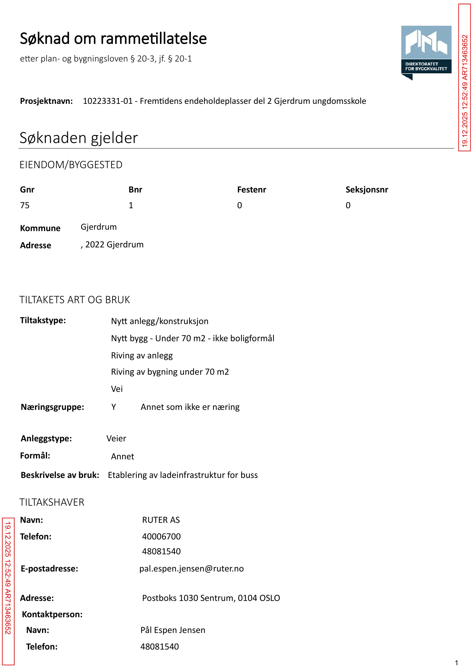Søknad om rammetillatelse