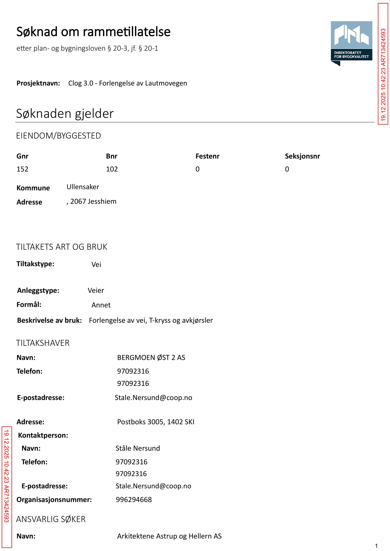 Søknad om rammetillatelse
