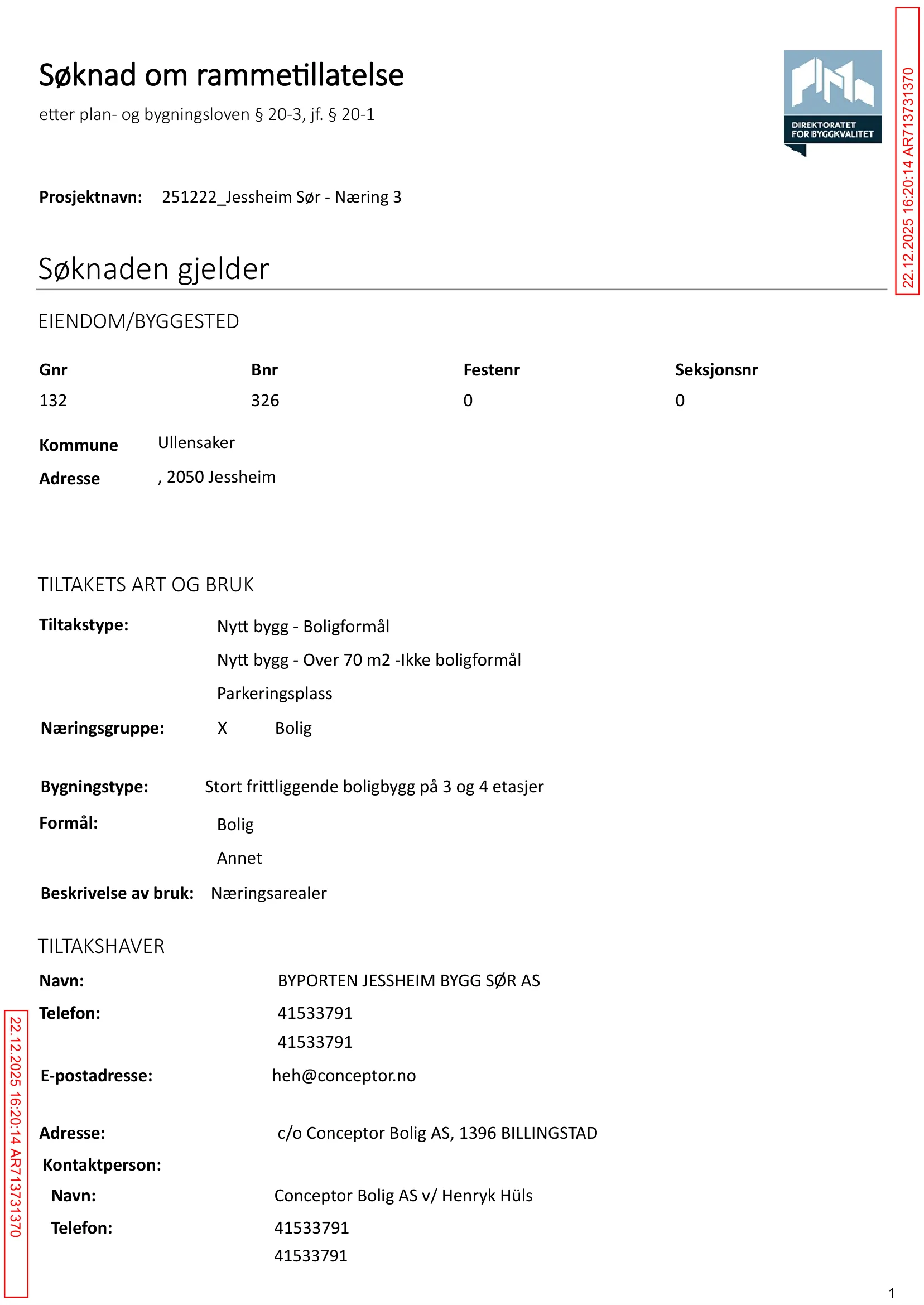 Søknad om rammetillatelse