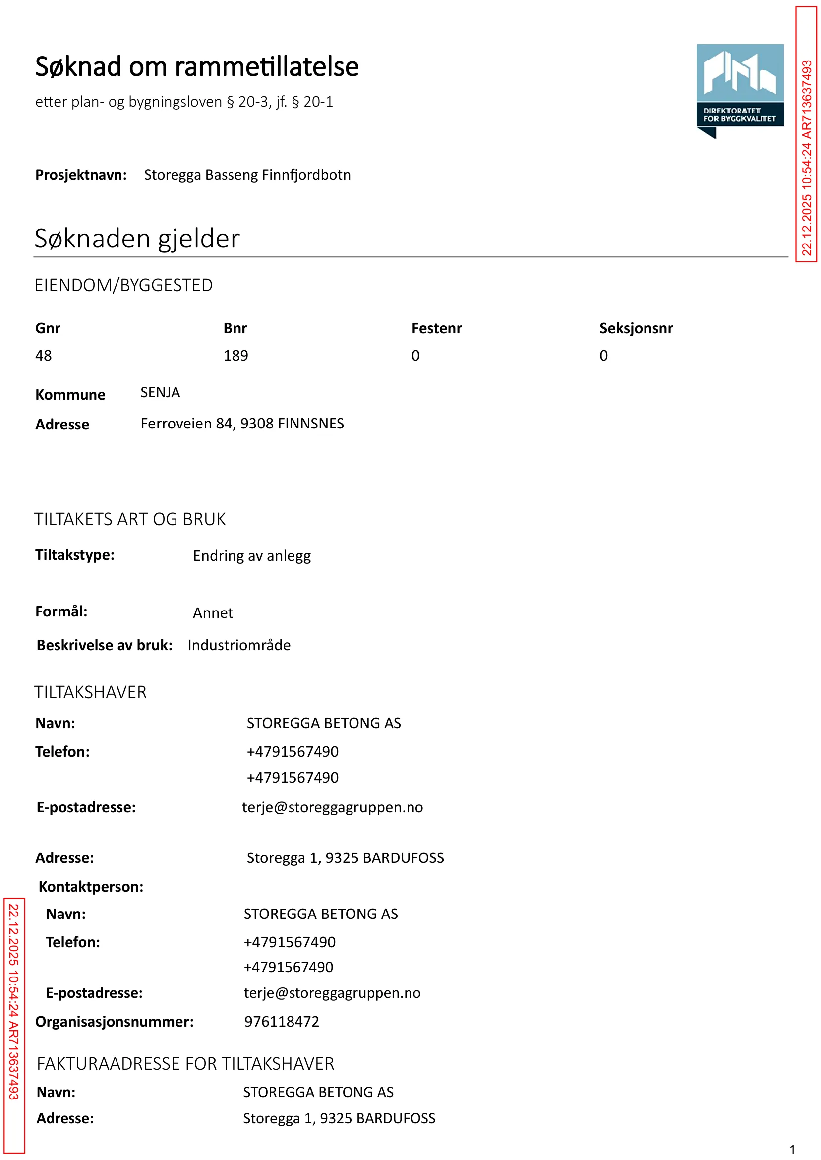 Søknad om rammetillatelse