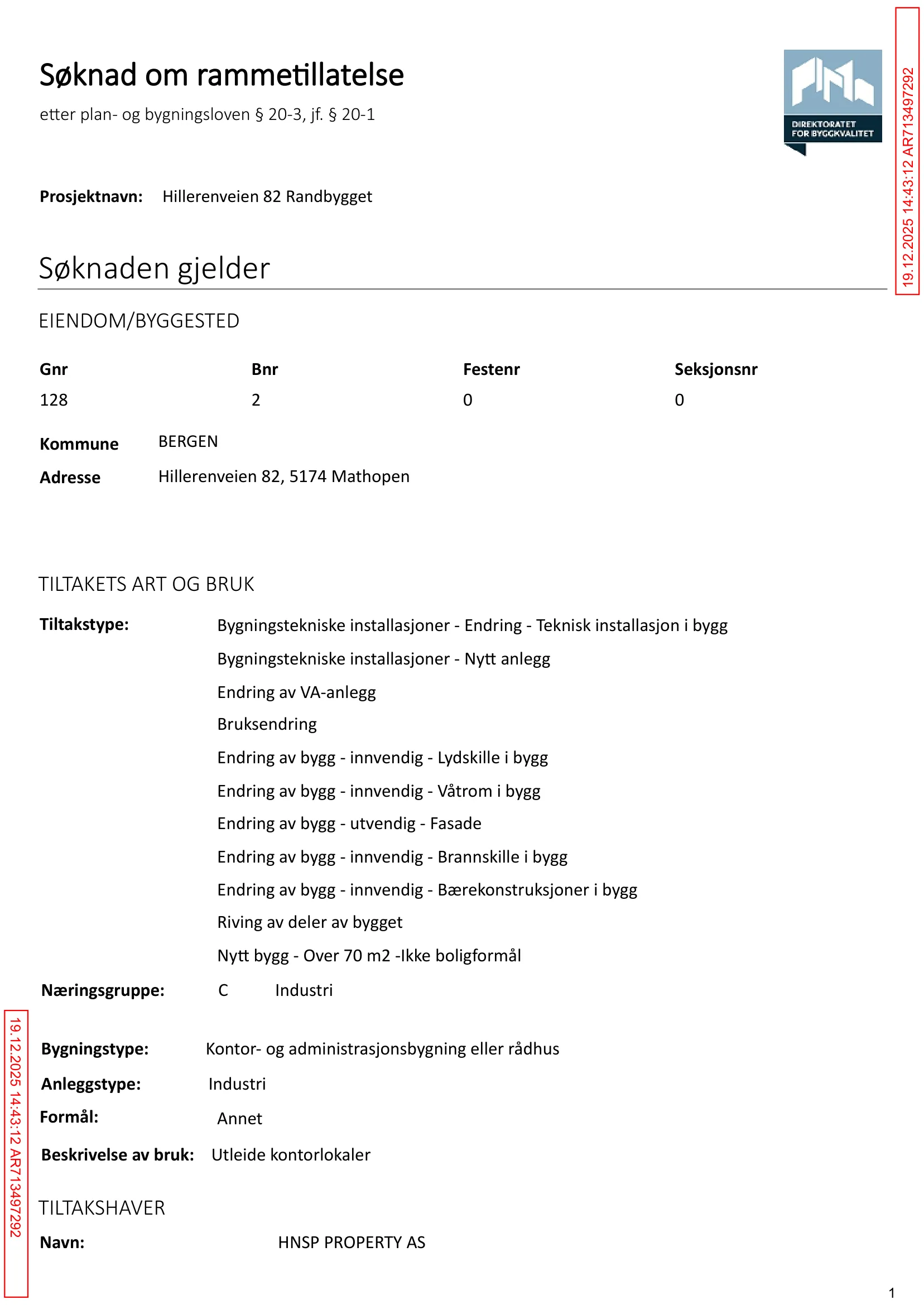 Søknad om rammetillatelse