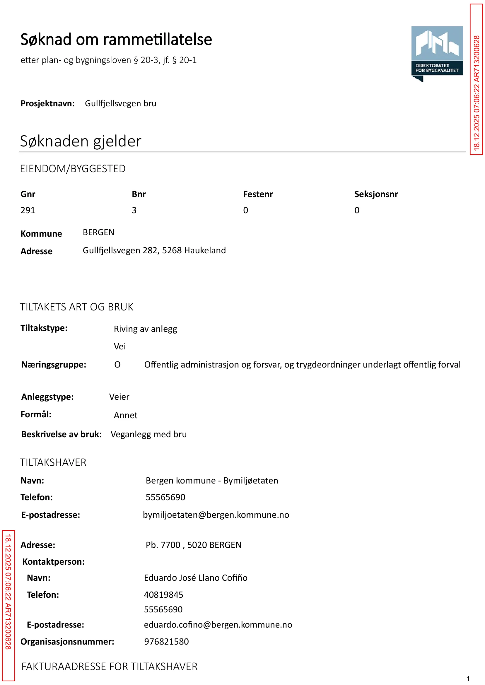 Søknad om rammetillatelse