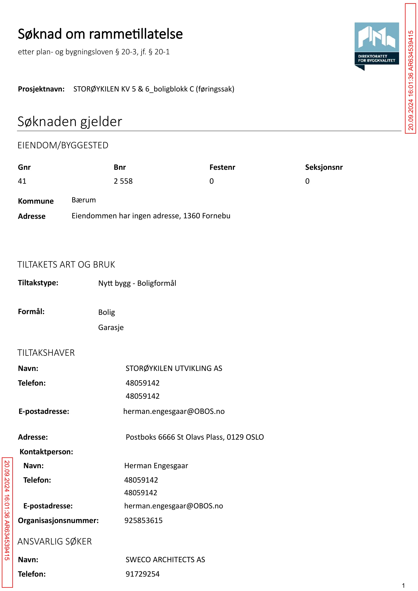 Søknad om rammetillatelse