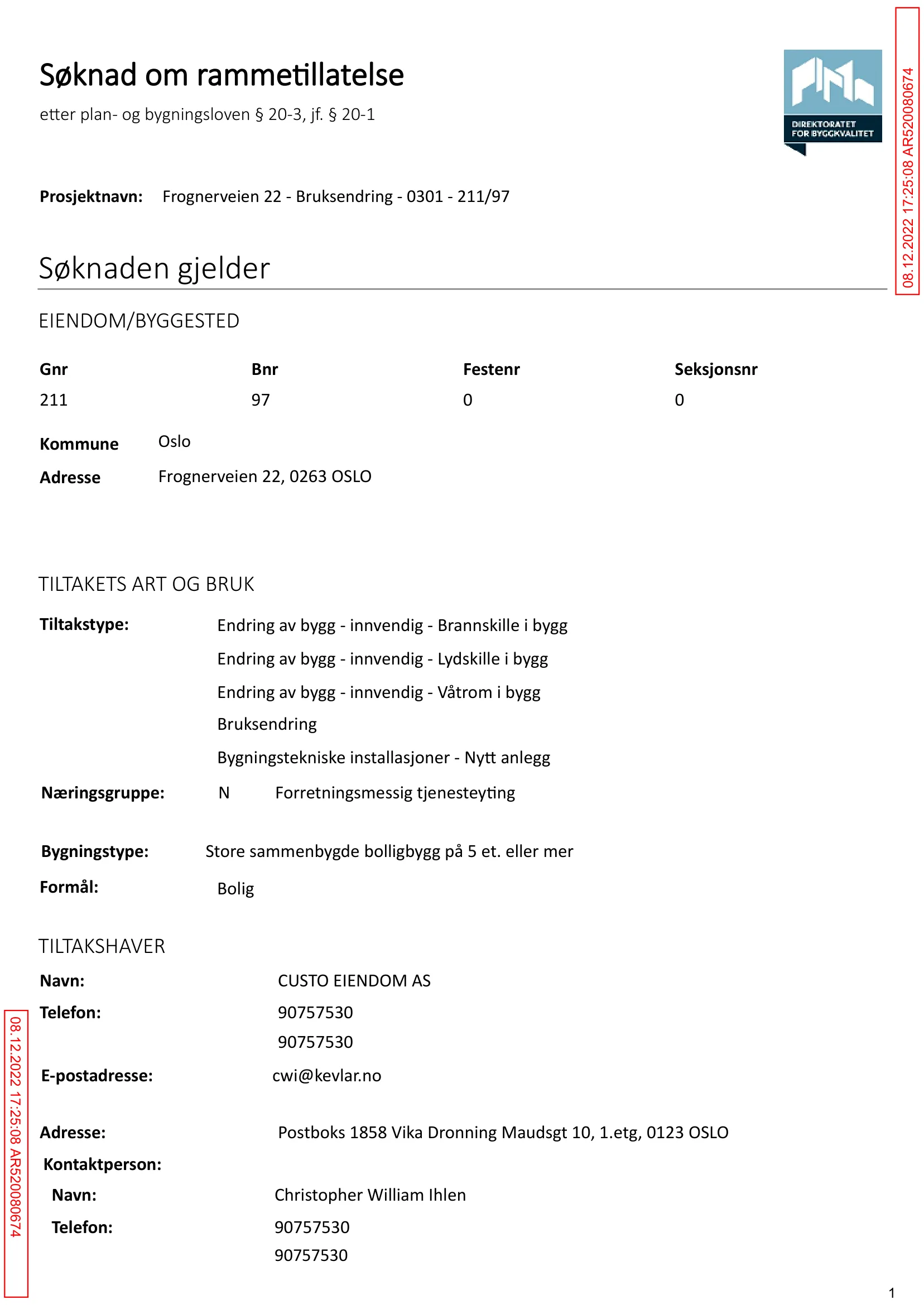 Søknad om rammetillatelse
