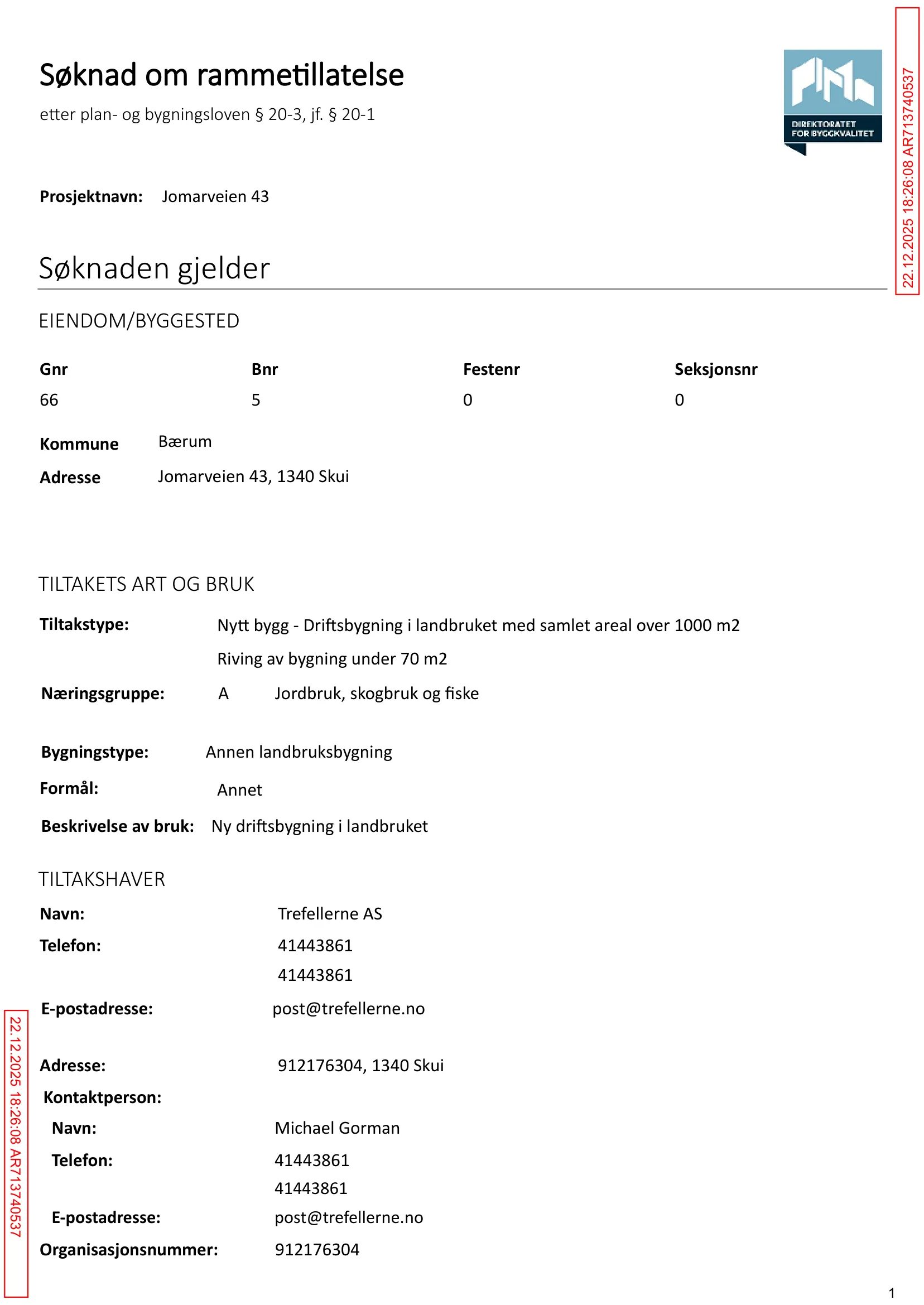Søknad om rammetillatelse