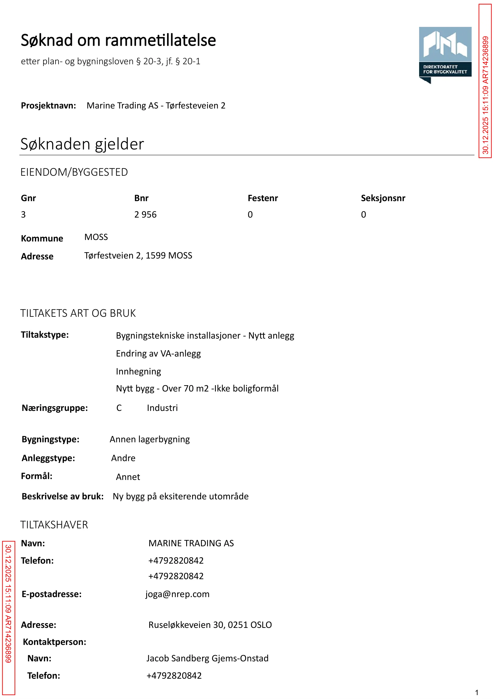 Søknad om rammetillatelse