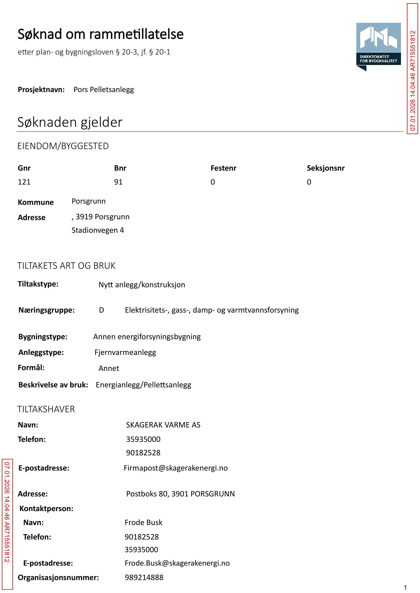 Søknad om rammetillatelse