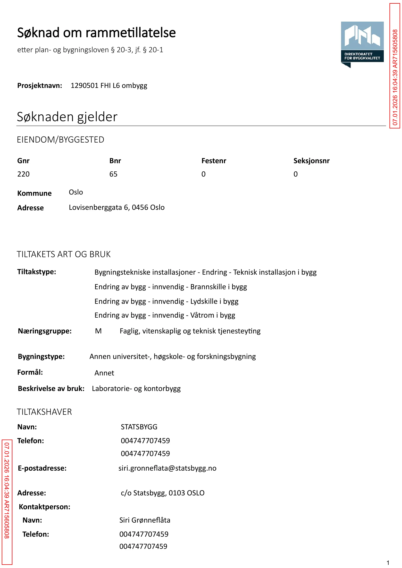 Søknad om rammetillatelse