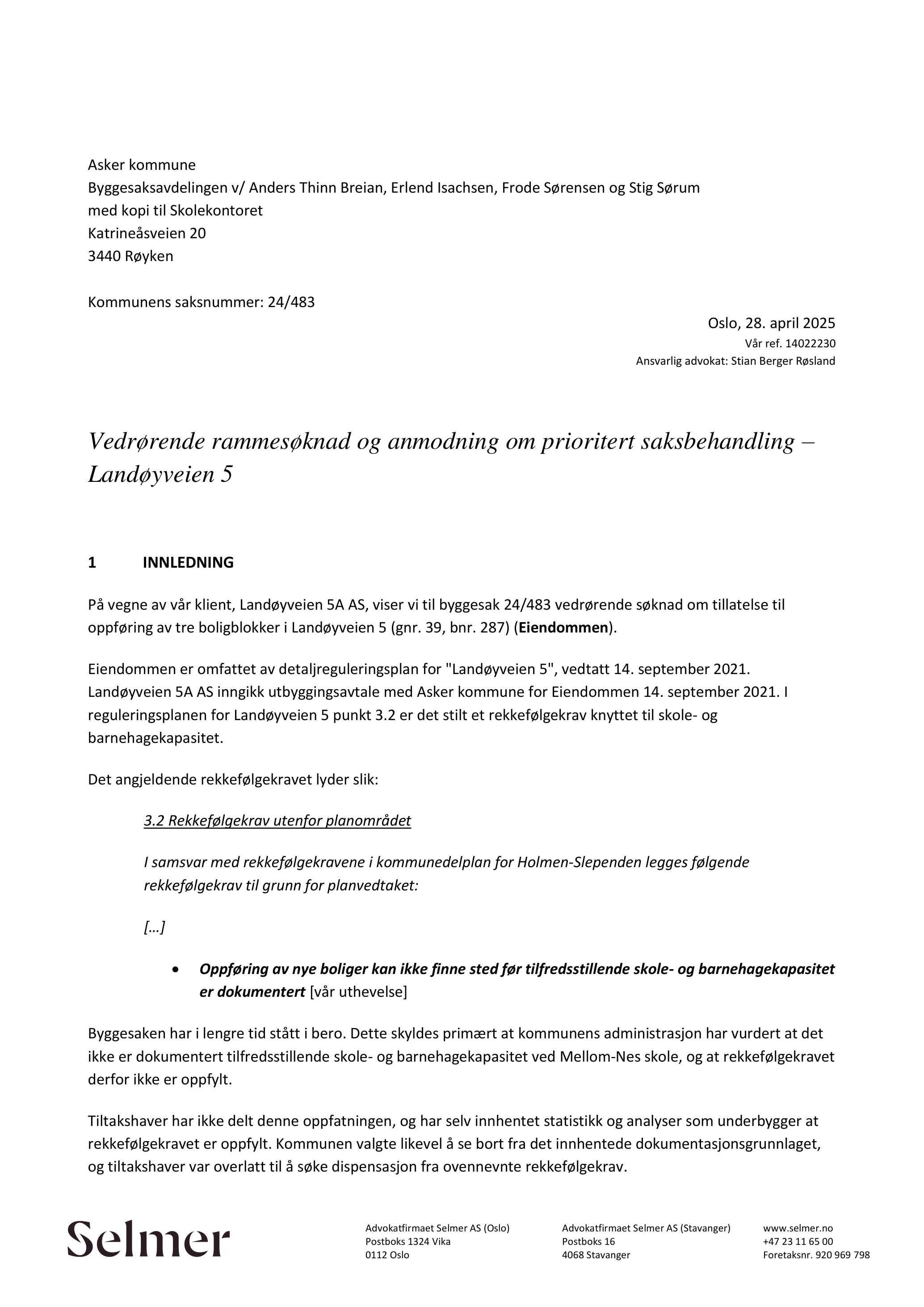 Søknad om rammetillatelse