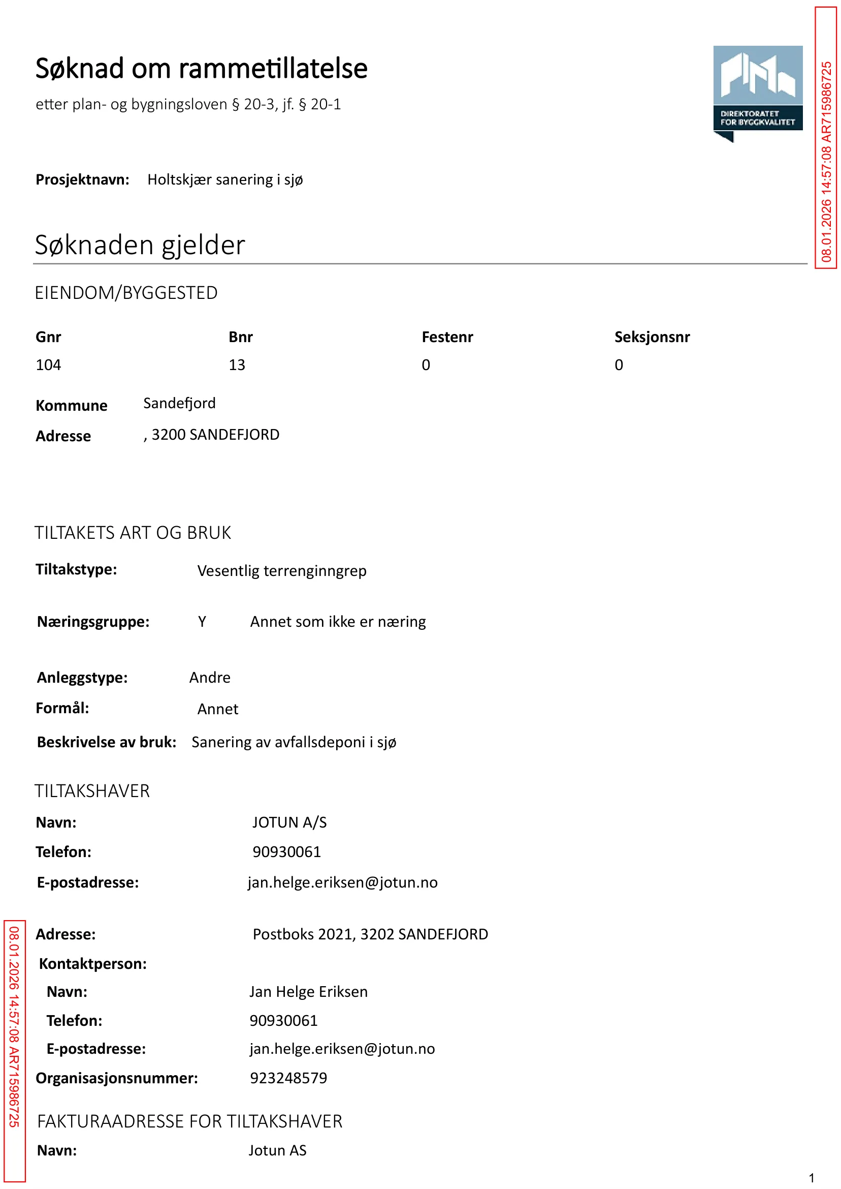 Søknad om rammetillatelse