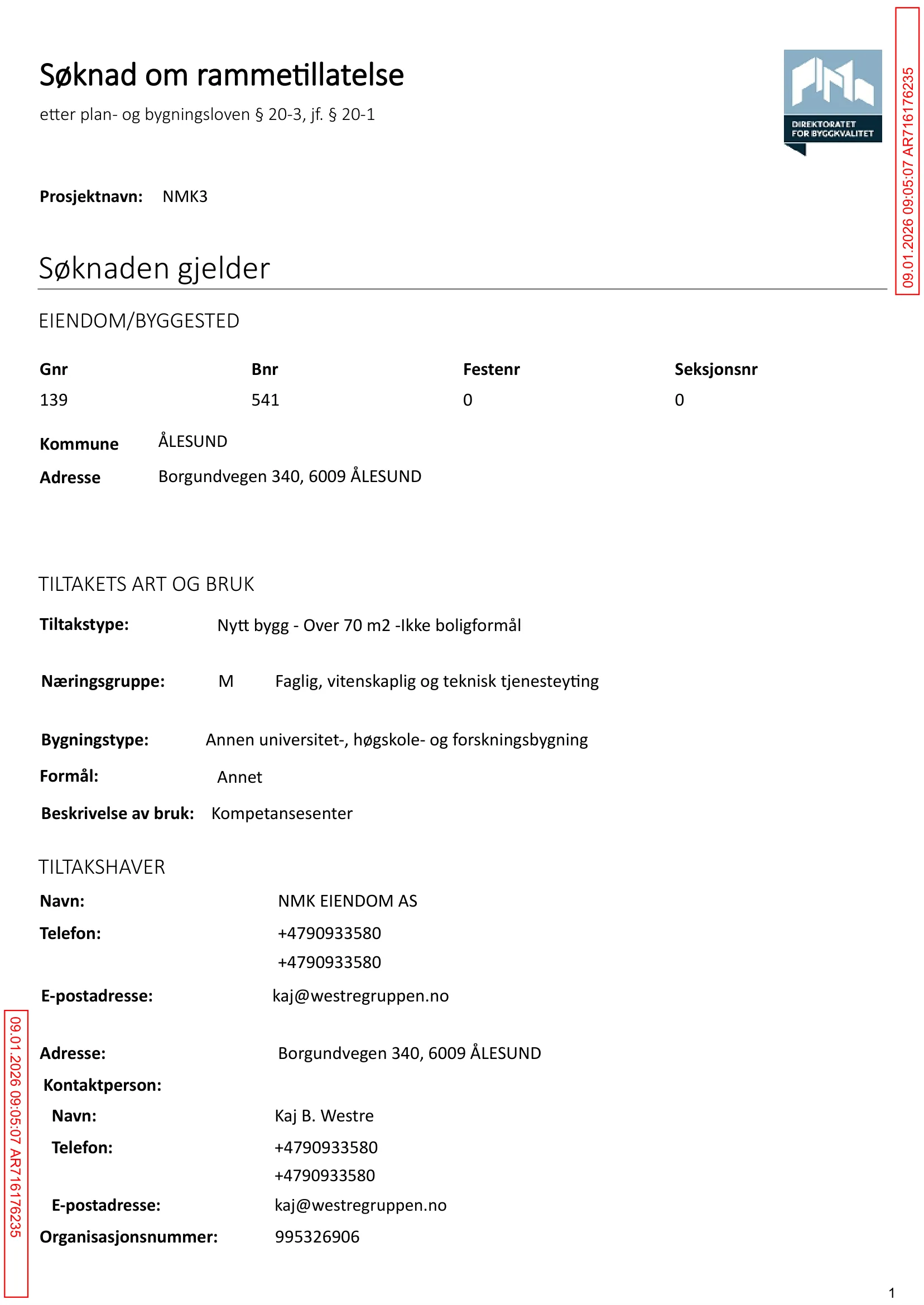 Søknad om rammetillatelse