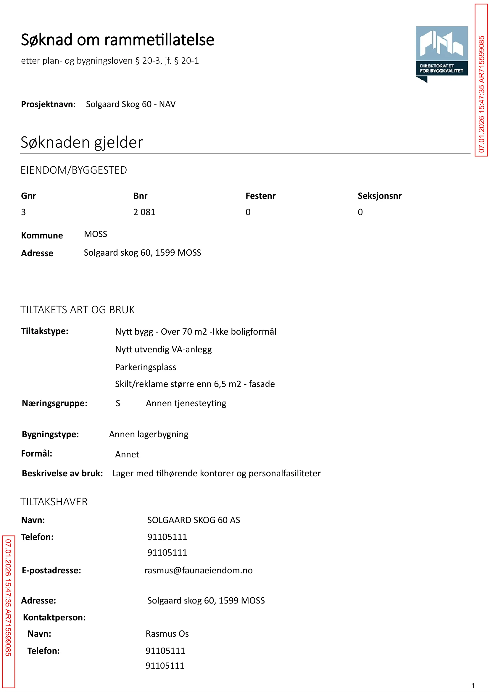 Søknad om rammetillatelse