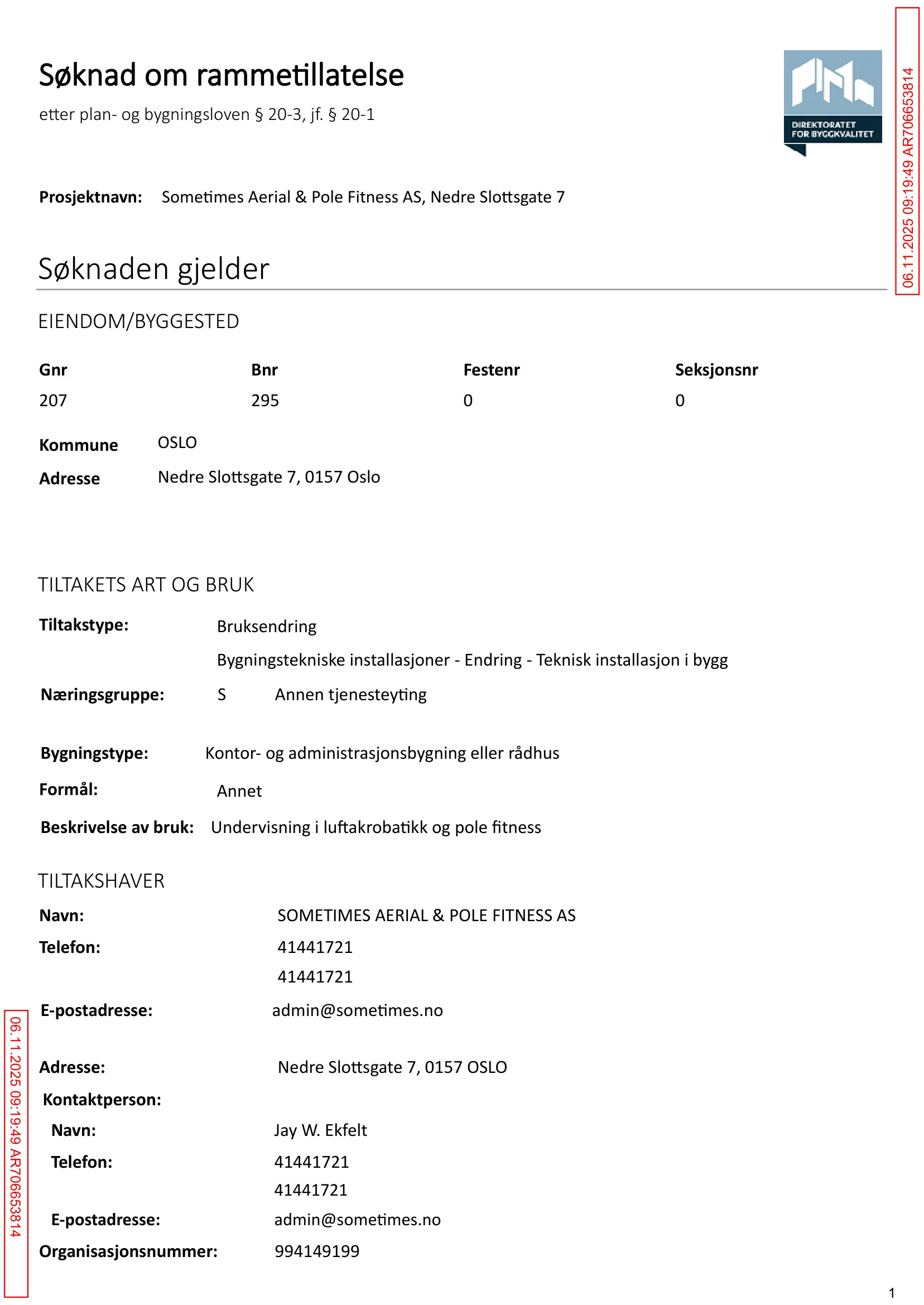 Søknad om rammetillatelse