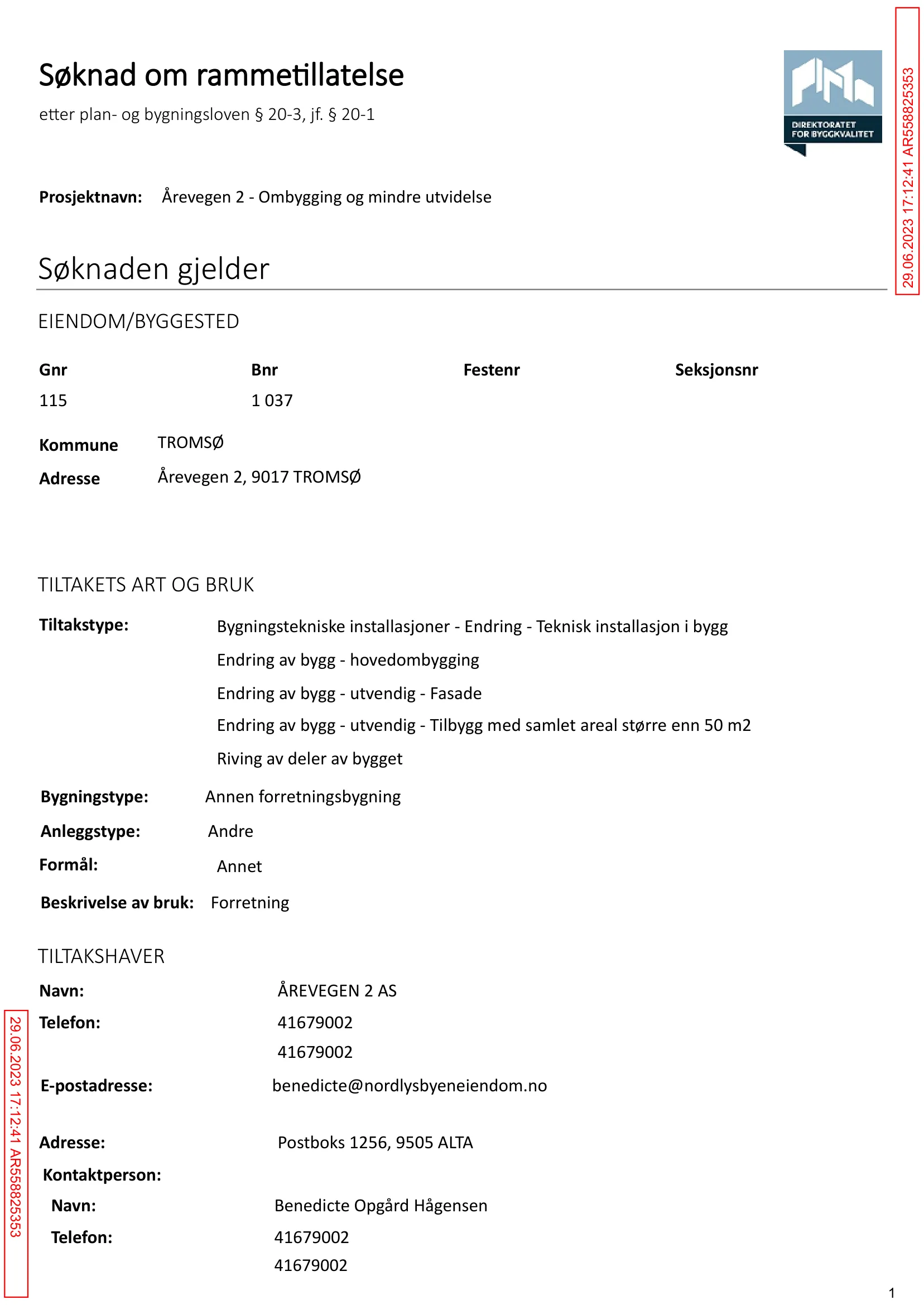 Søknad om rammetillatelse