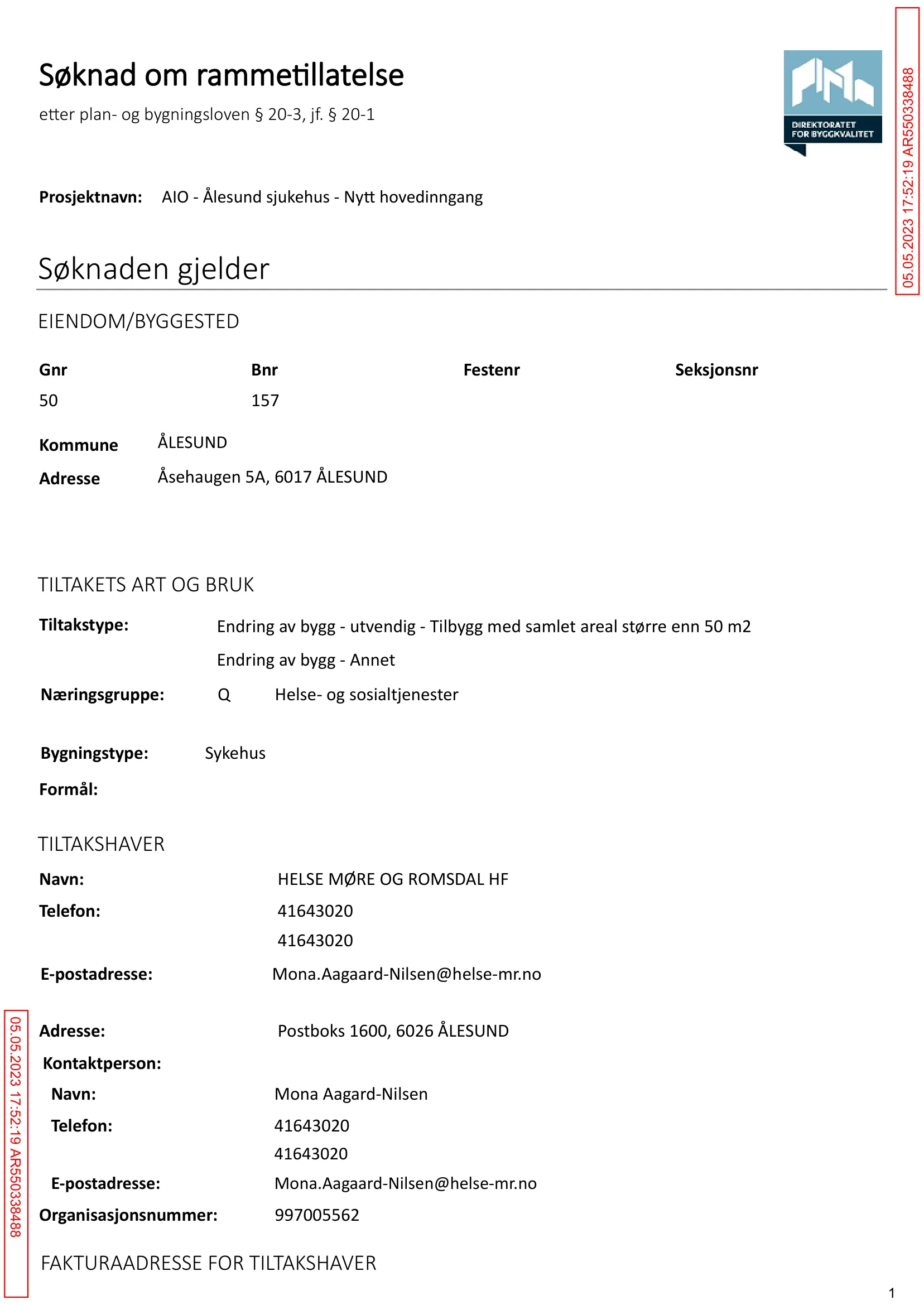 Søknad om rammetillatelse