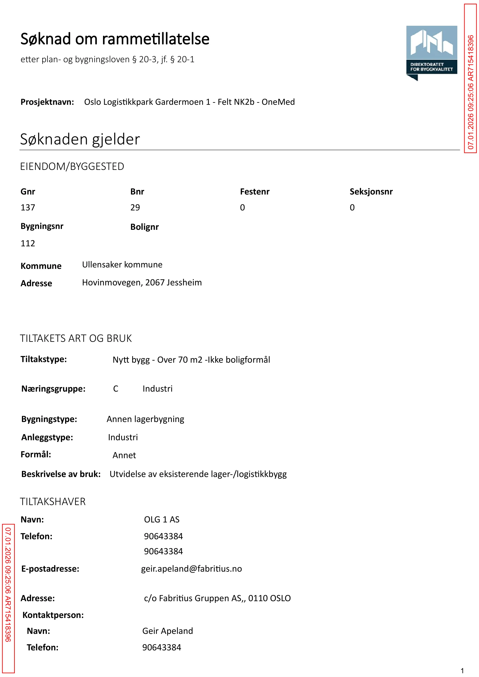 Søknad om rammetillatelse