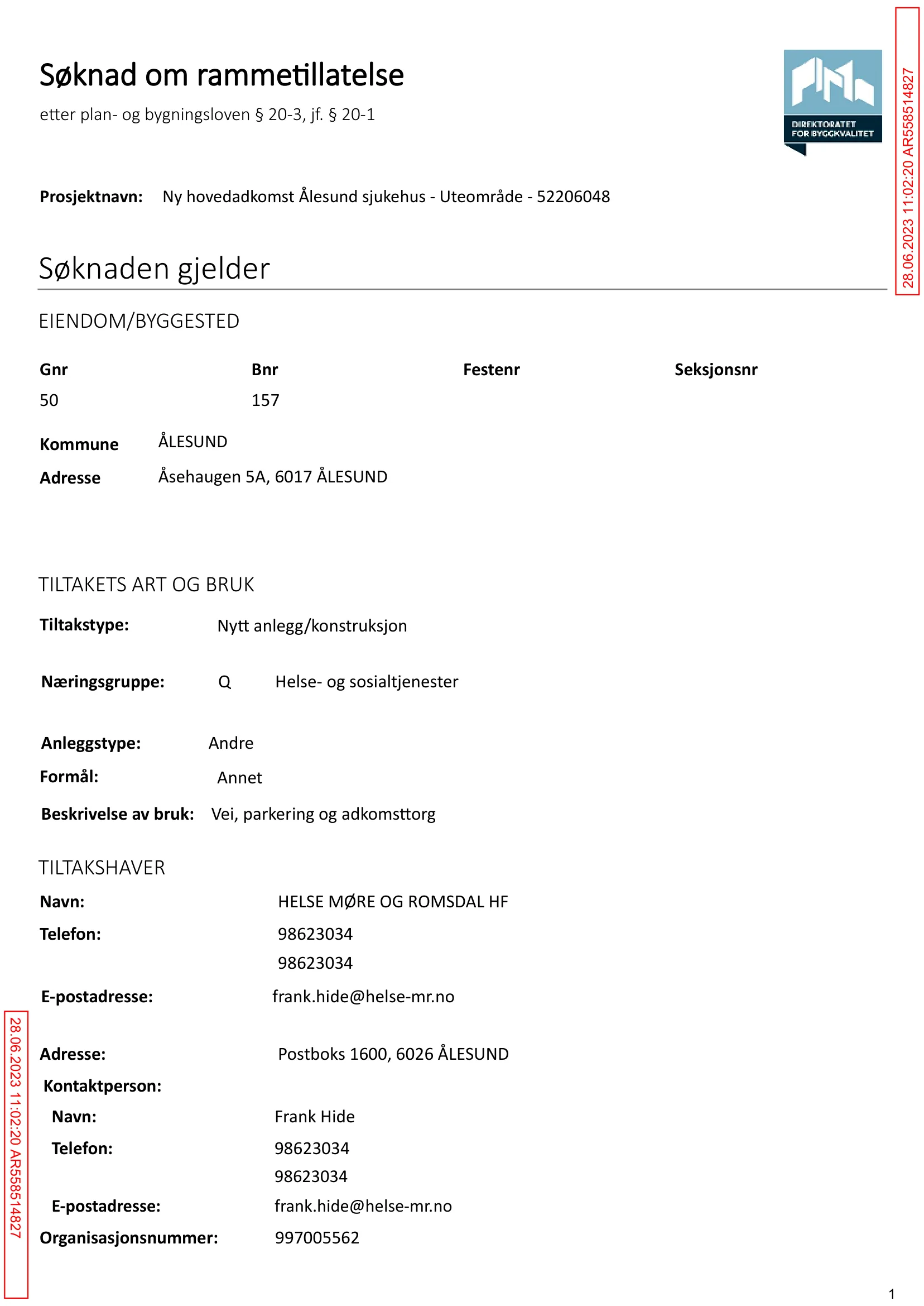 Søknad om rammetillatelse