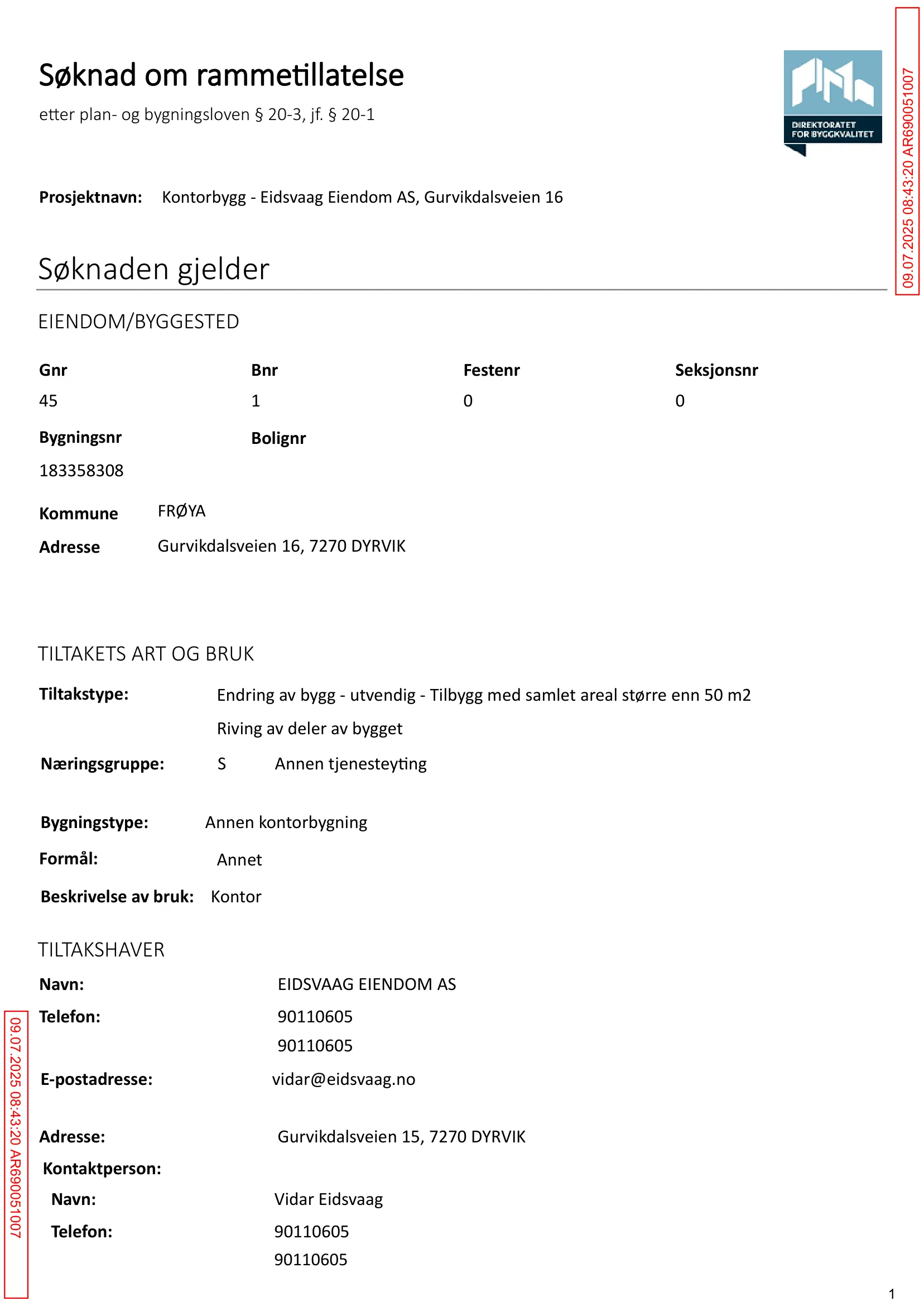 Søknad om rammetillatelse