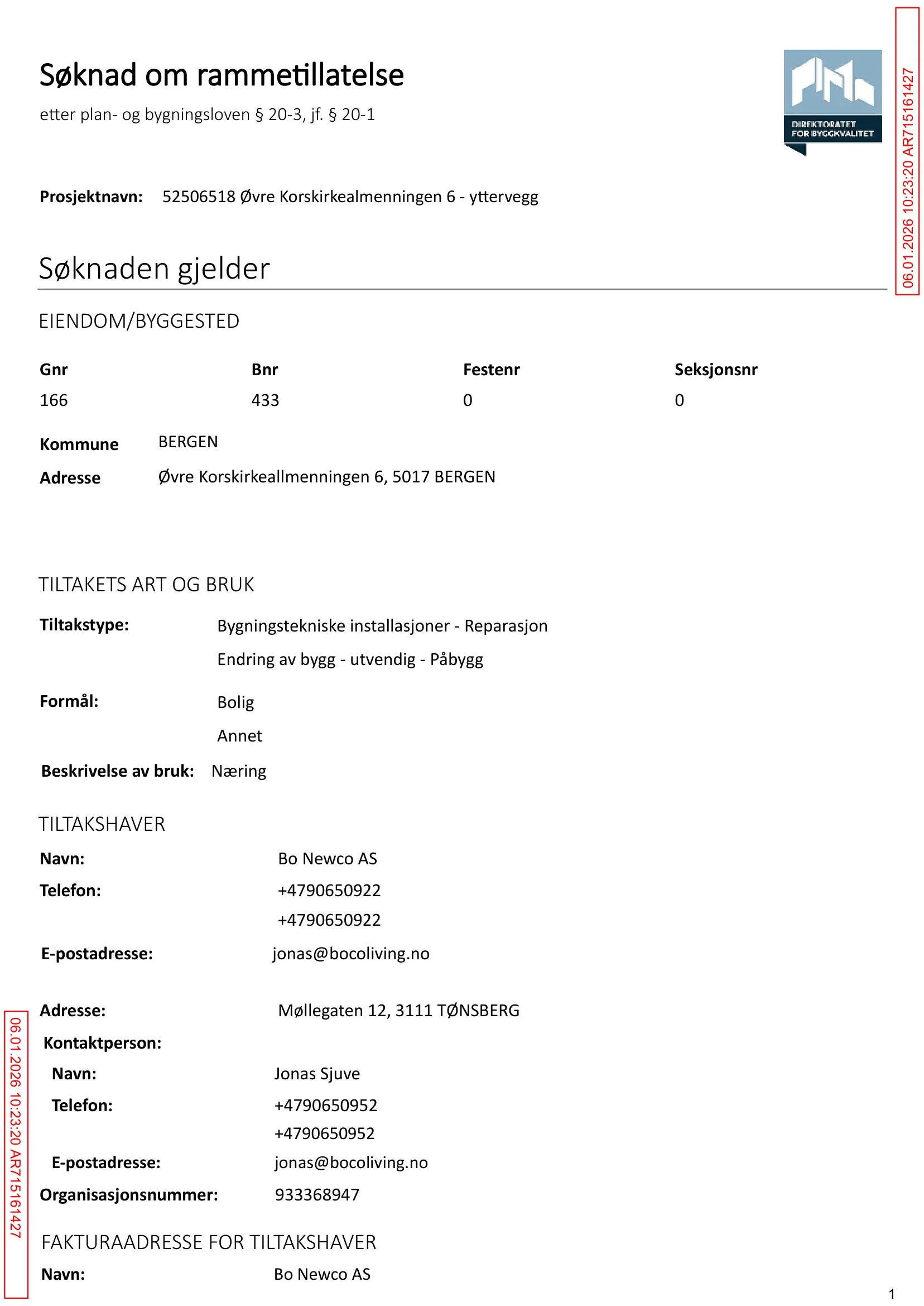 Søknad om rammetillatelse