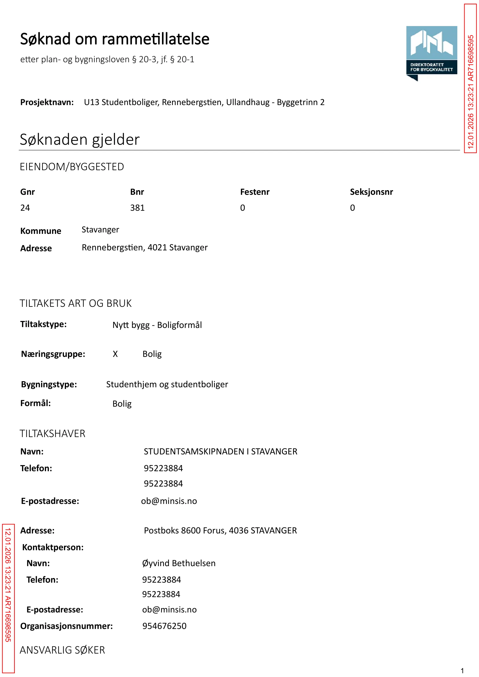 Søknad om rammetillatelse