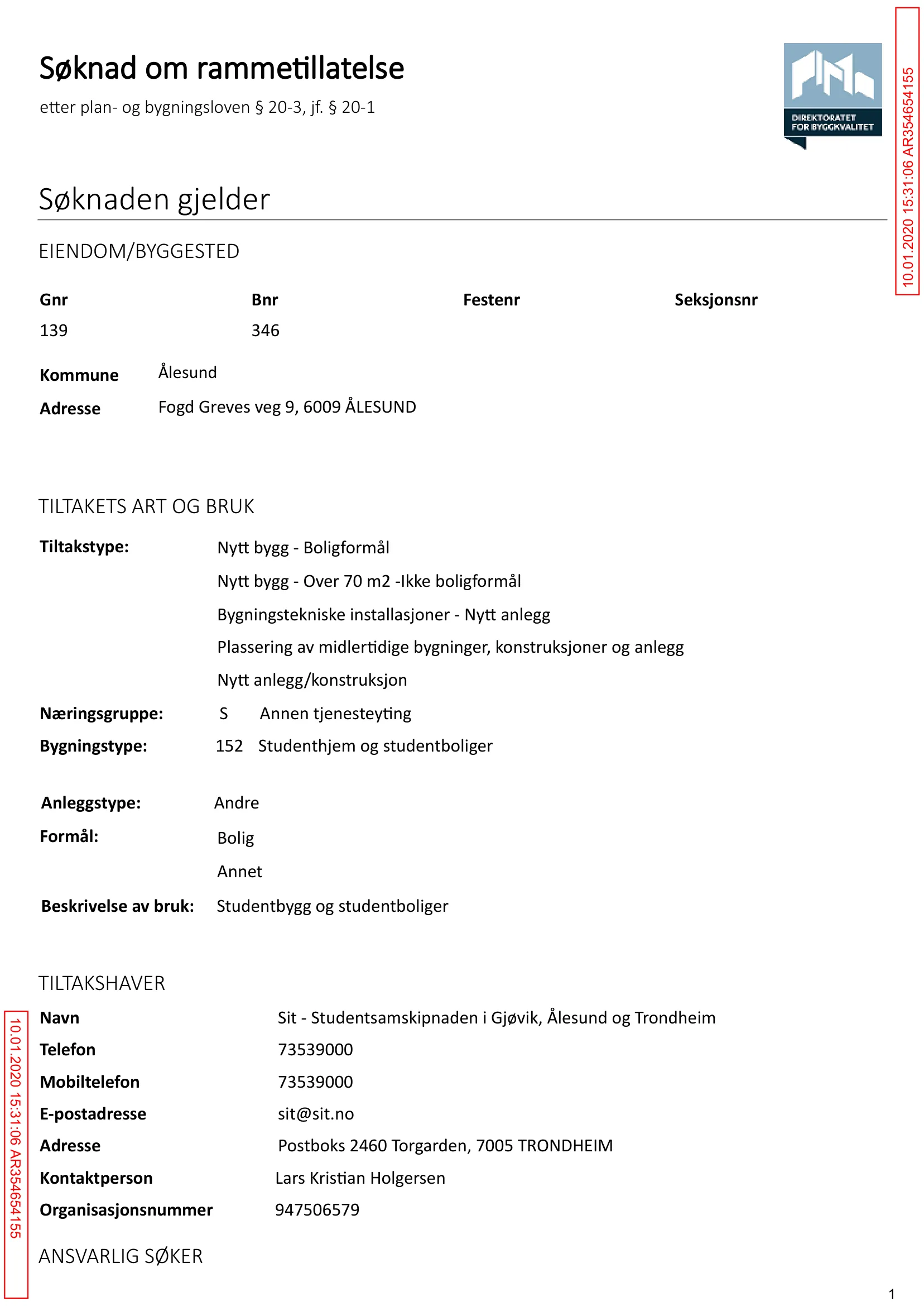 Søknad om rammetillatelse