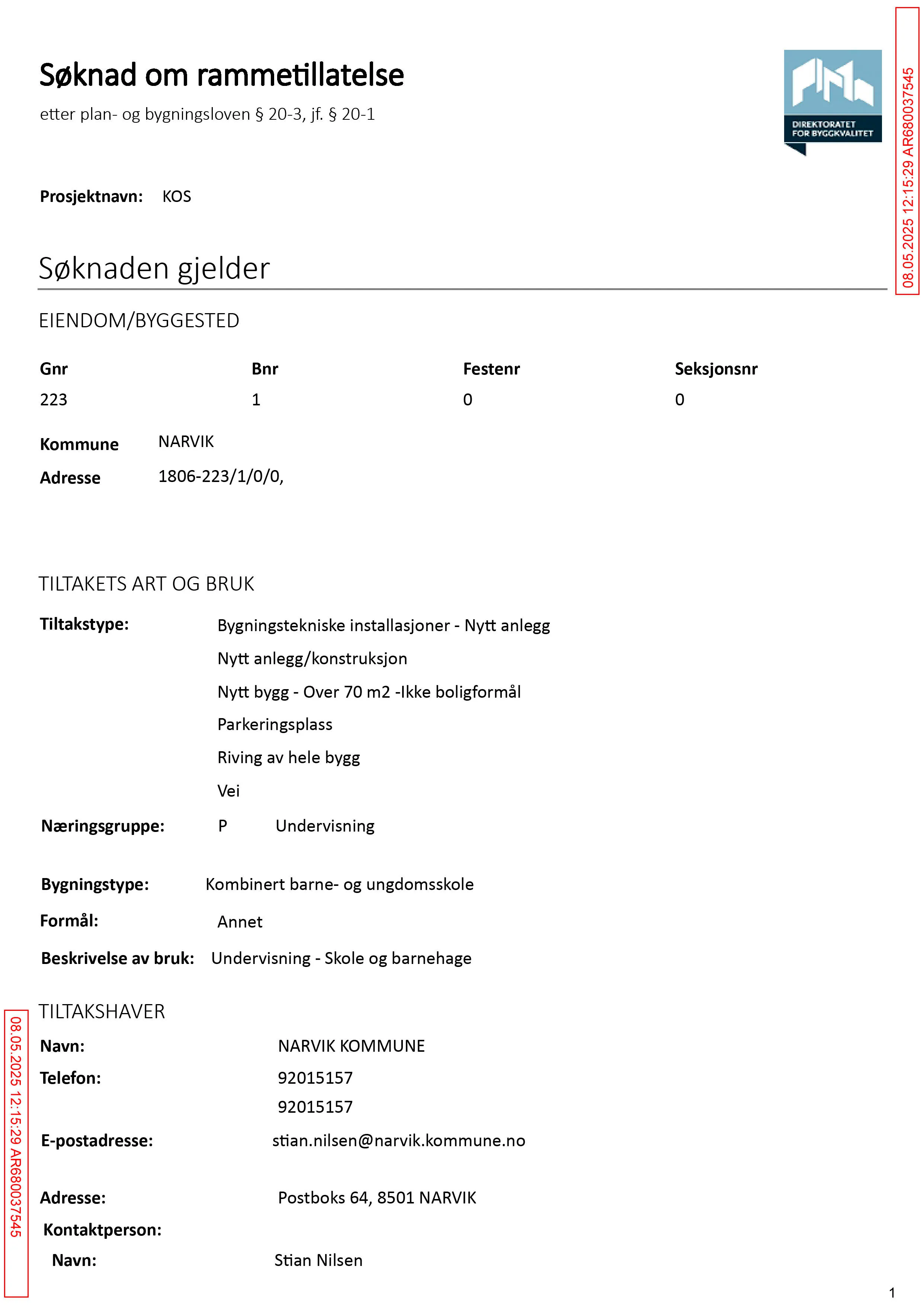 Søknad om rammetillatelse