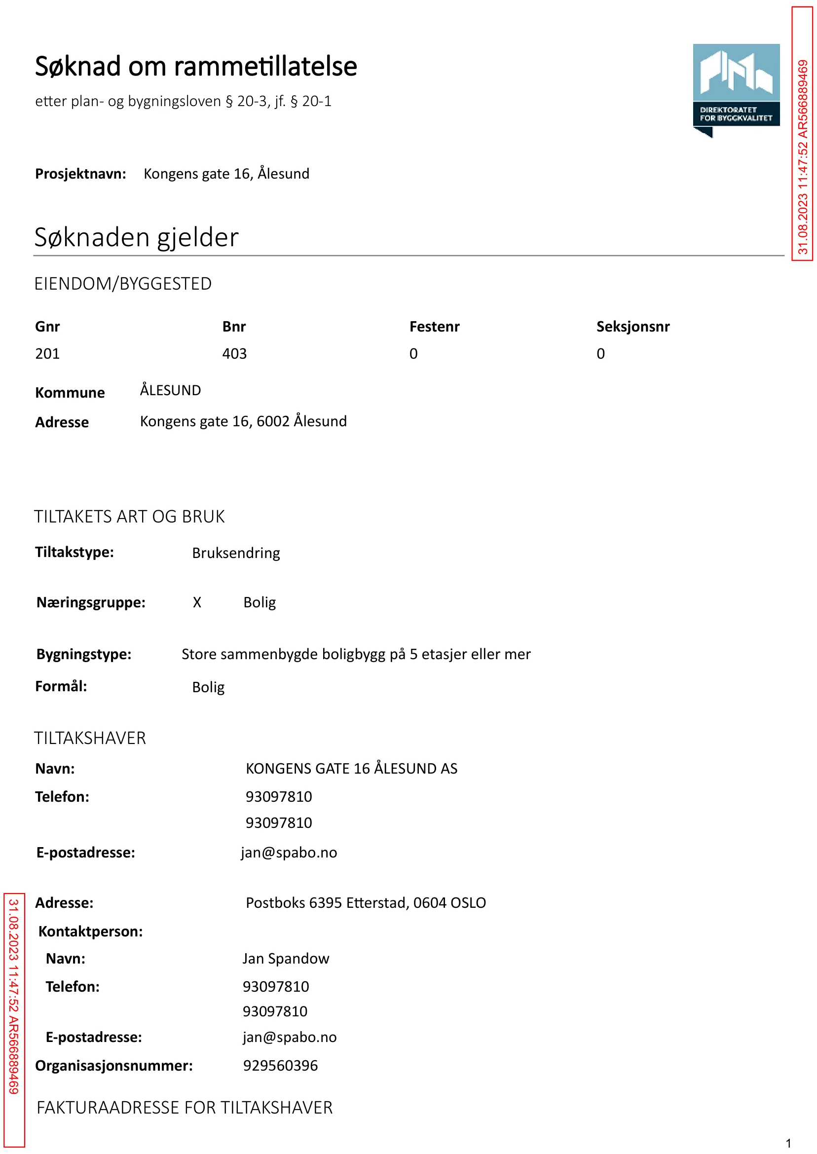Søknad om rammetillatelse