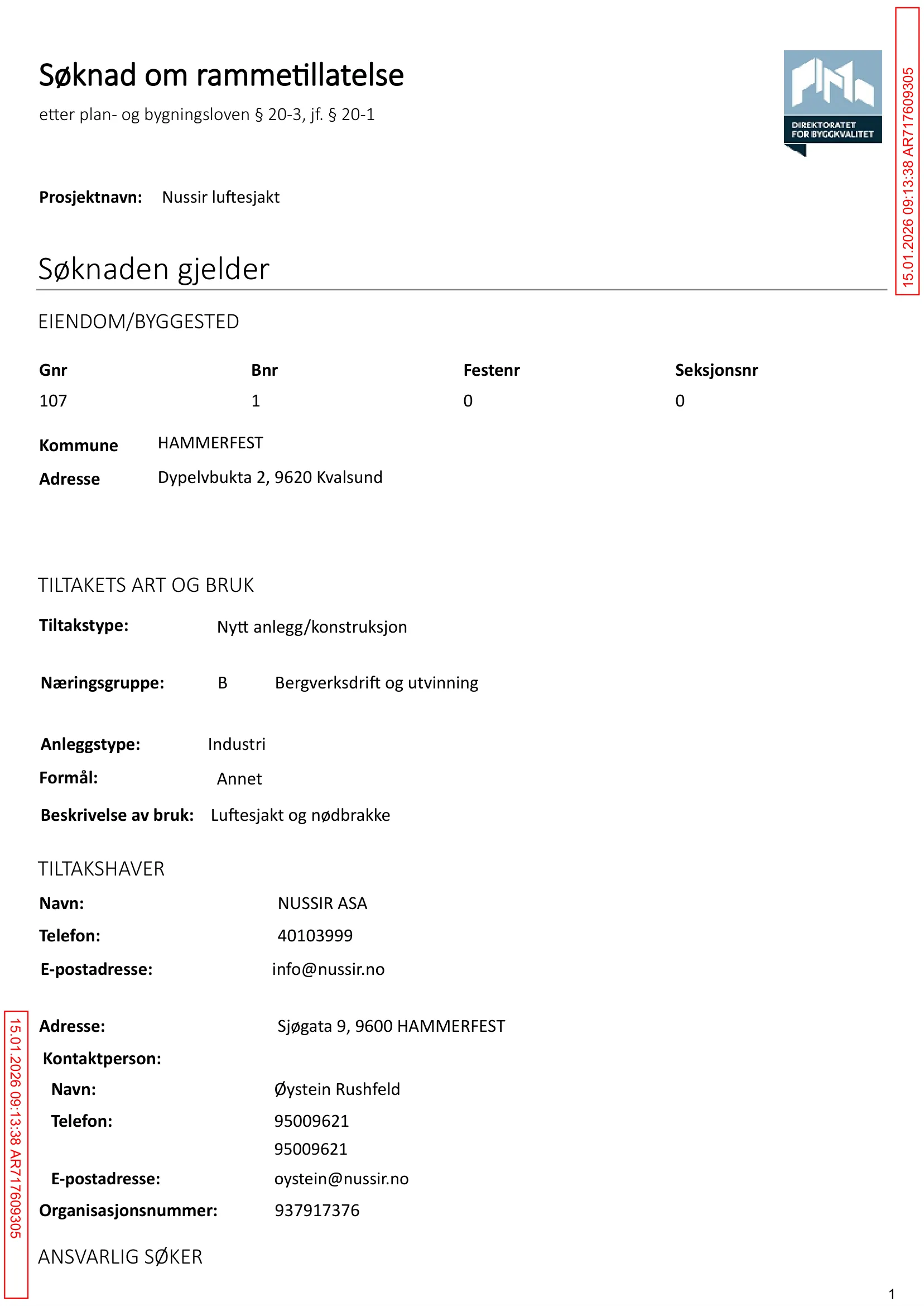 Søknad om rammetillatelse