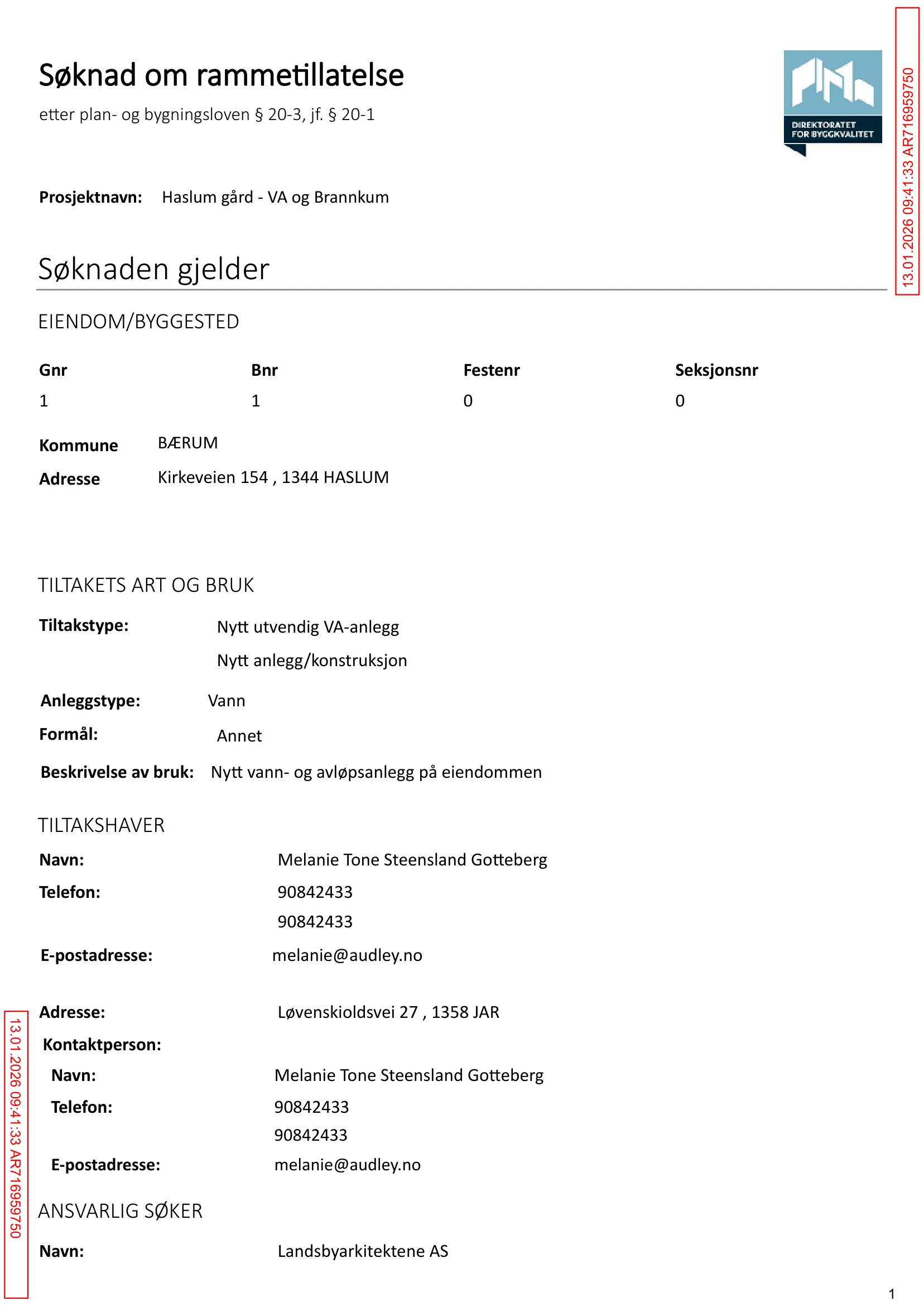 Søknad om rammetillatelse