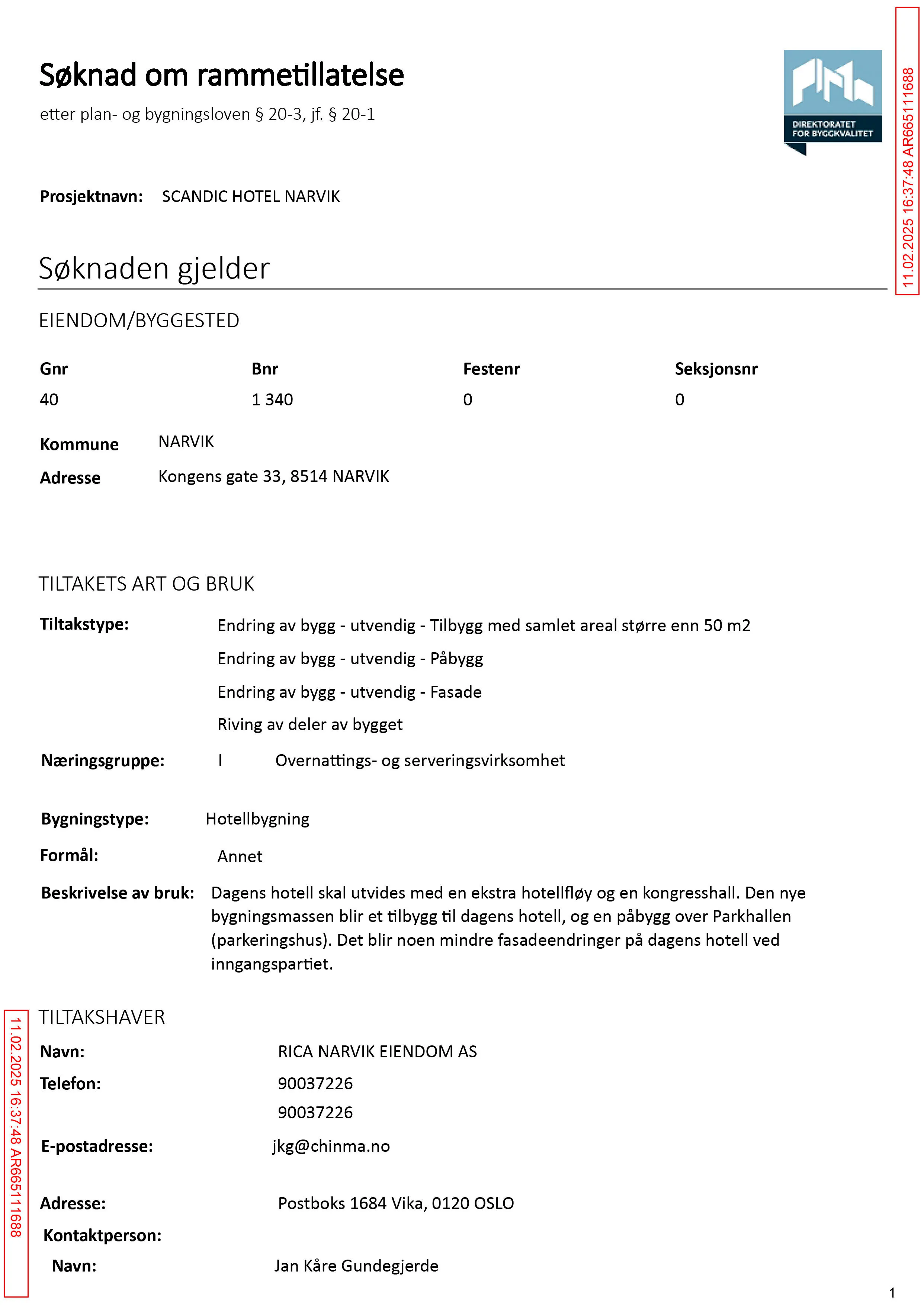 Søknad om rammetillatelse