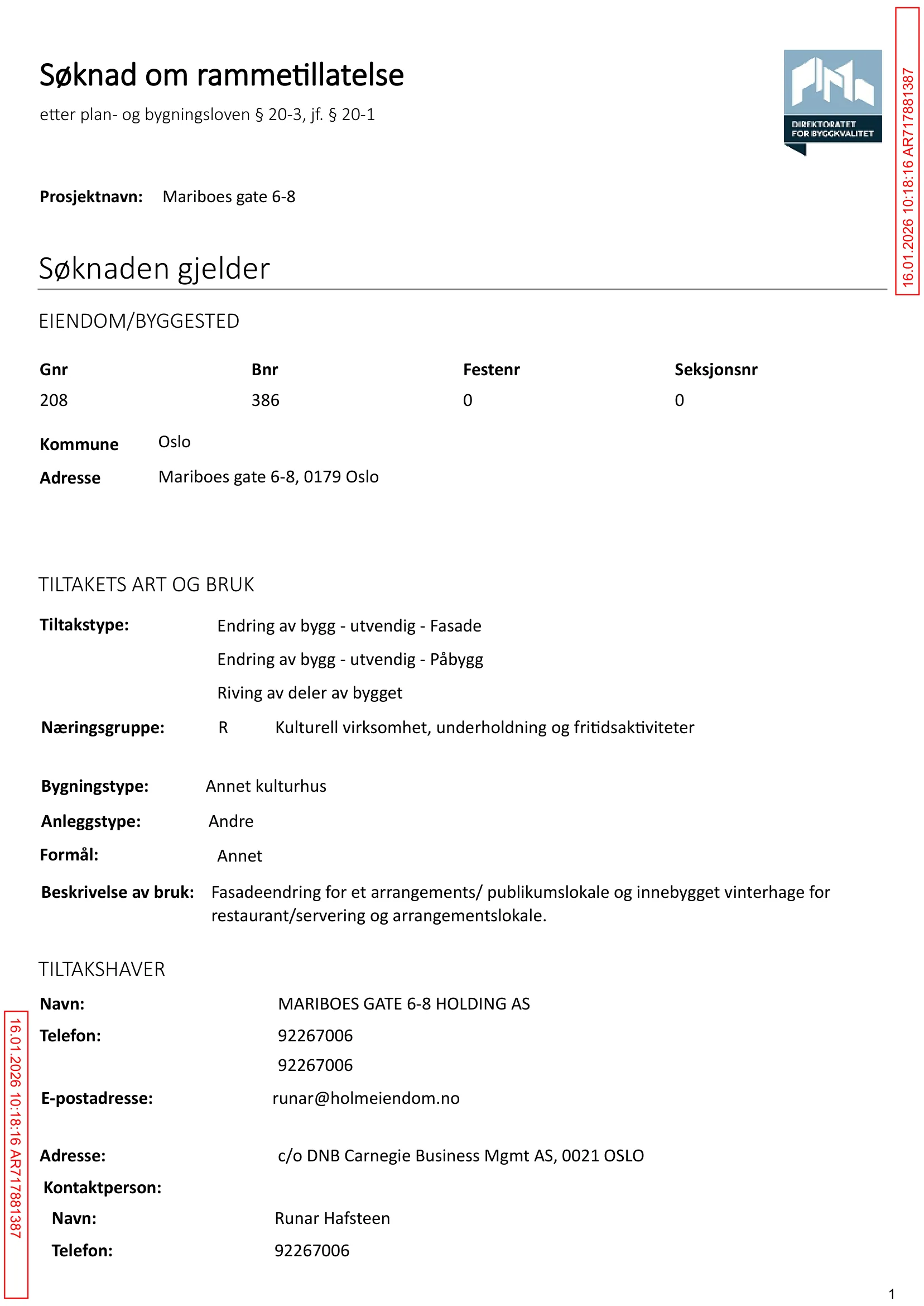 Søknad om rammetillatelse